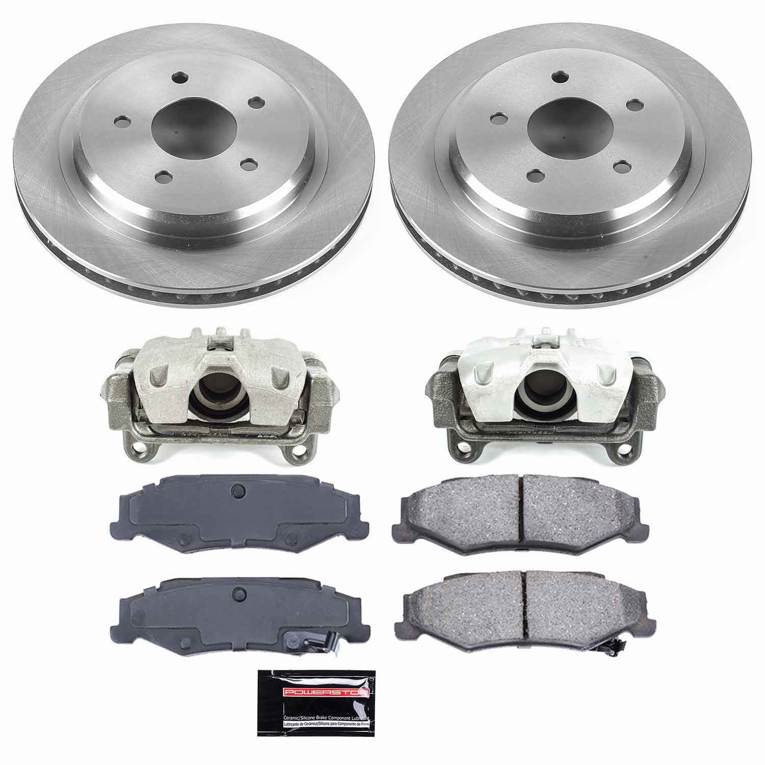 Power Stop - KCOE1563 - Rear - Disc Brake Pad/Caliper and Rotor Kit image 1
