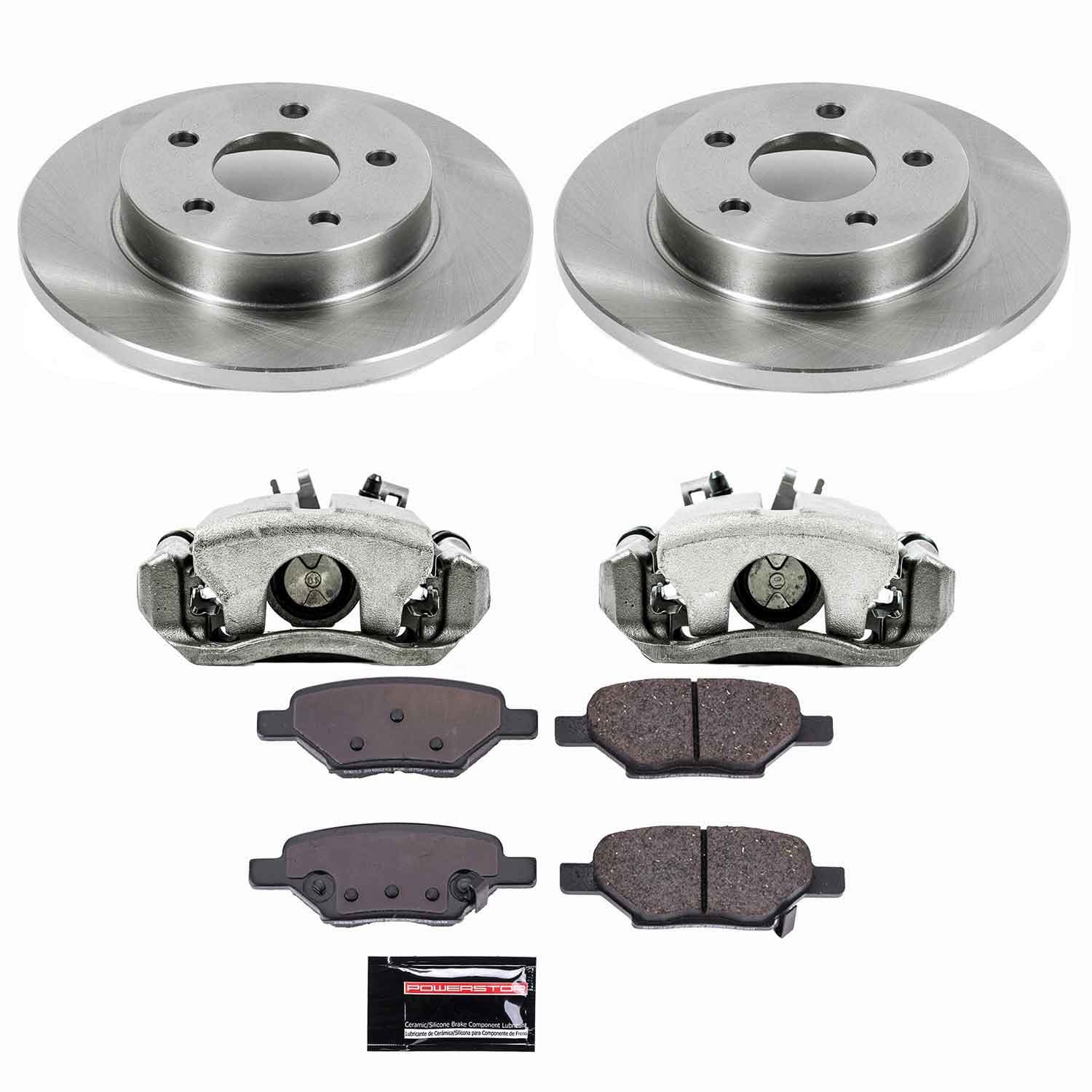 Power Stop - KCOE1616 - Rear - Disc Brake Pad/Caliper and Rotor Kit image 1