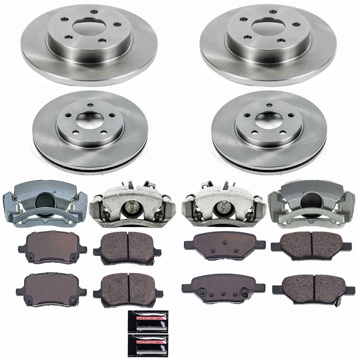 Power Stop - KCOE1618 - Front and Rear - Disc Brake Pad/Caliper and Rotor Kit image 1
