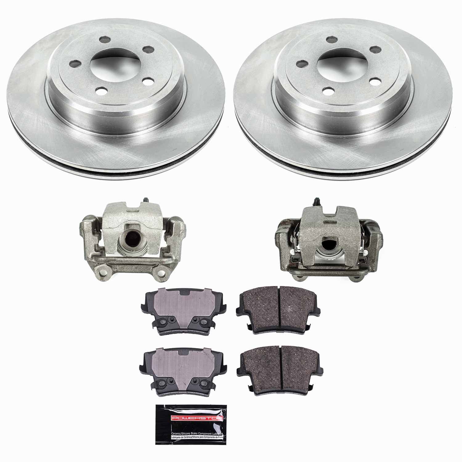 Power Stop - KCOE1720 - Rear - Disc Brake Pad/Caliper and Rotor Kit image 1