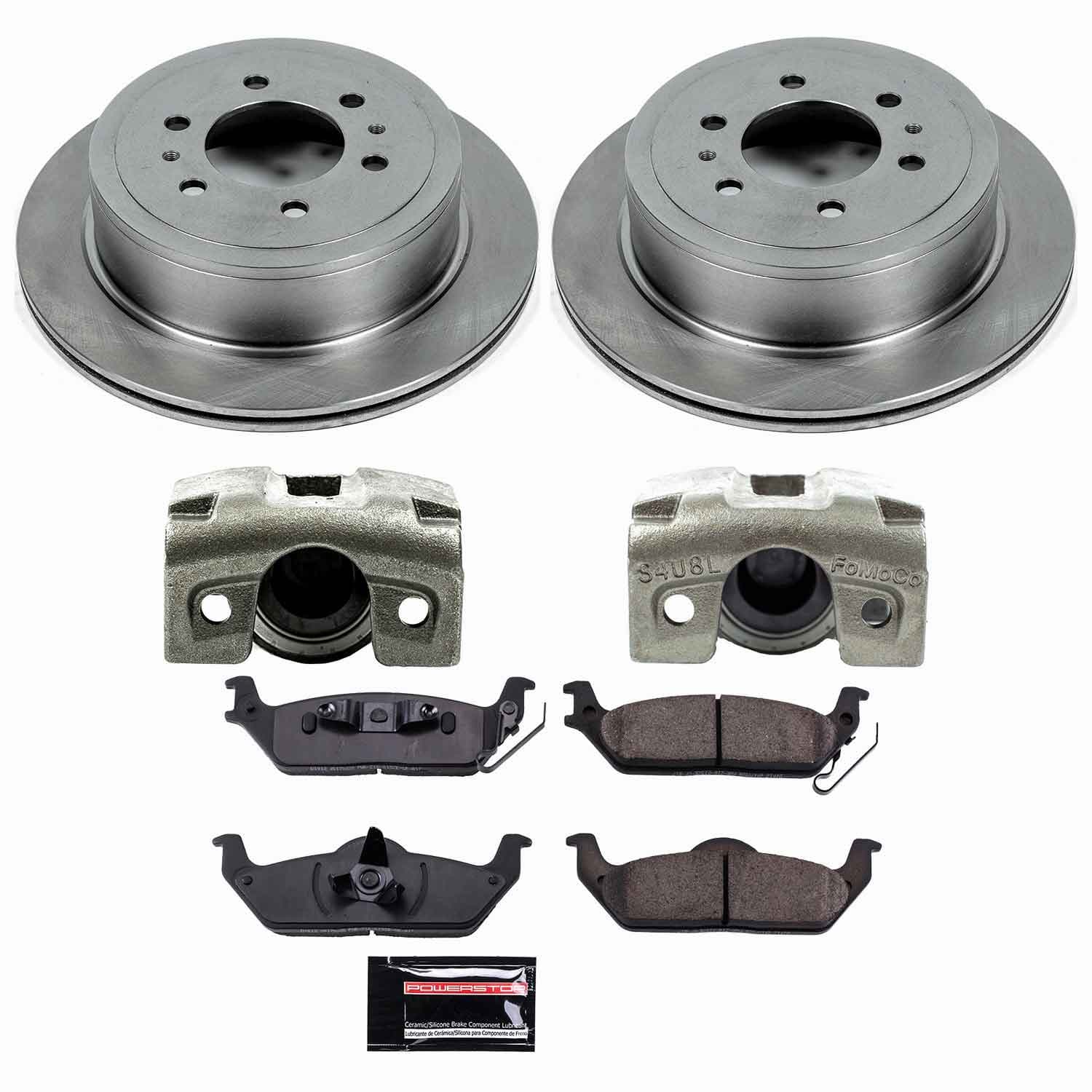 Power Stop - KCOE1950 - Rear - Disc Brake Pad/Caliper and Rotor Kit image 1