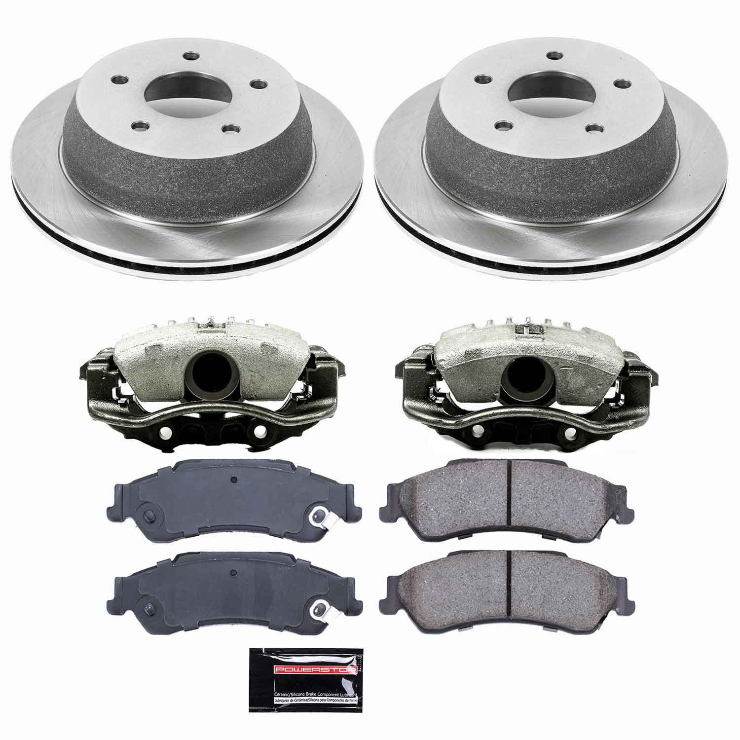Power Stop - KCOE2008 - Rear - Disc Brake Pad/Caliper and Rotor Kit image 1