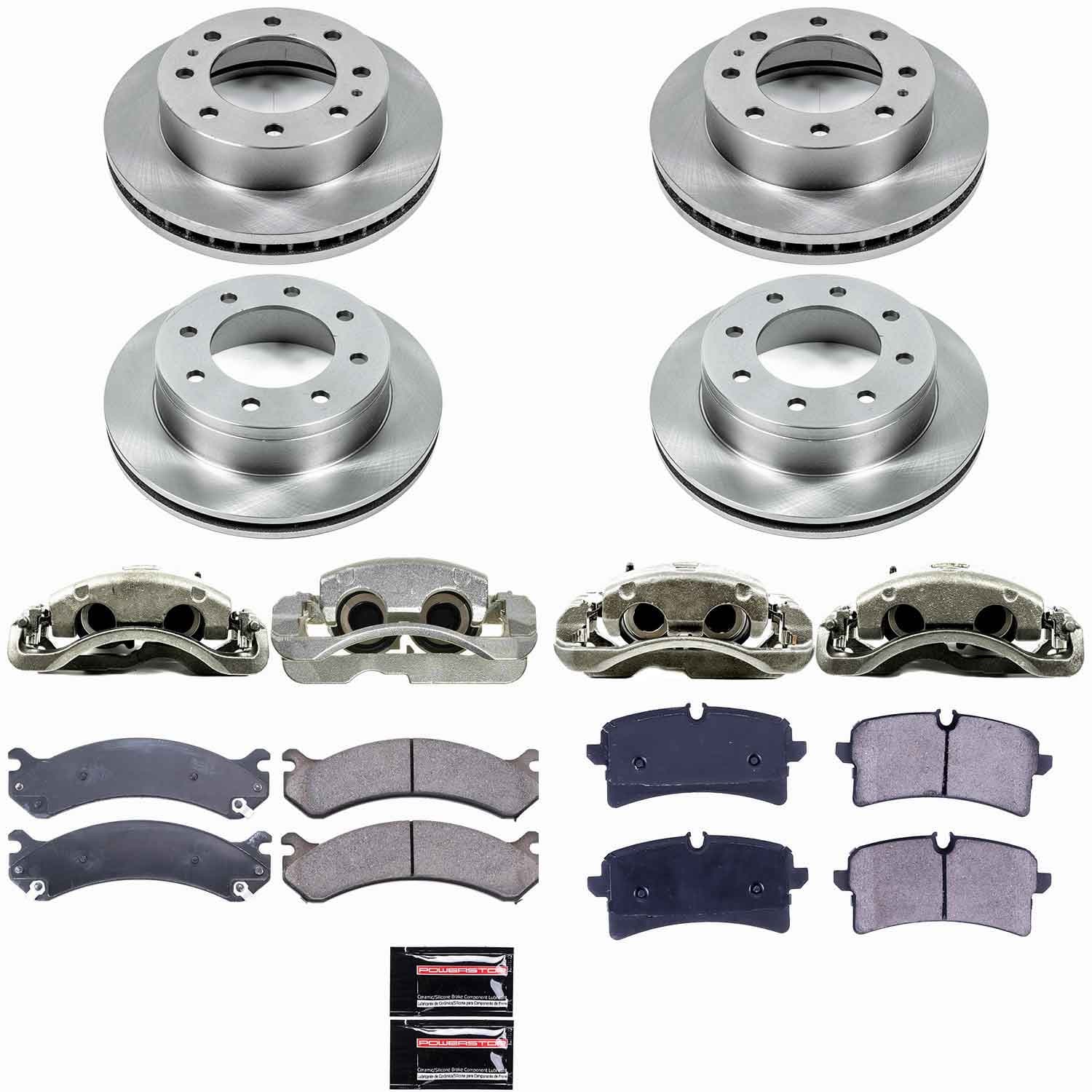 Power Stop - KCOE2023A - Front and Rear - Disc Brake Pad/Caliper and Rotor Kit image 1