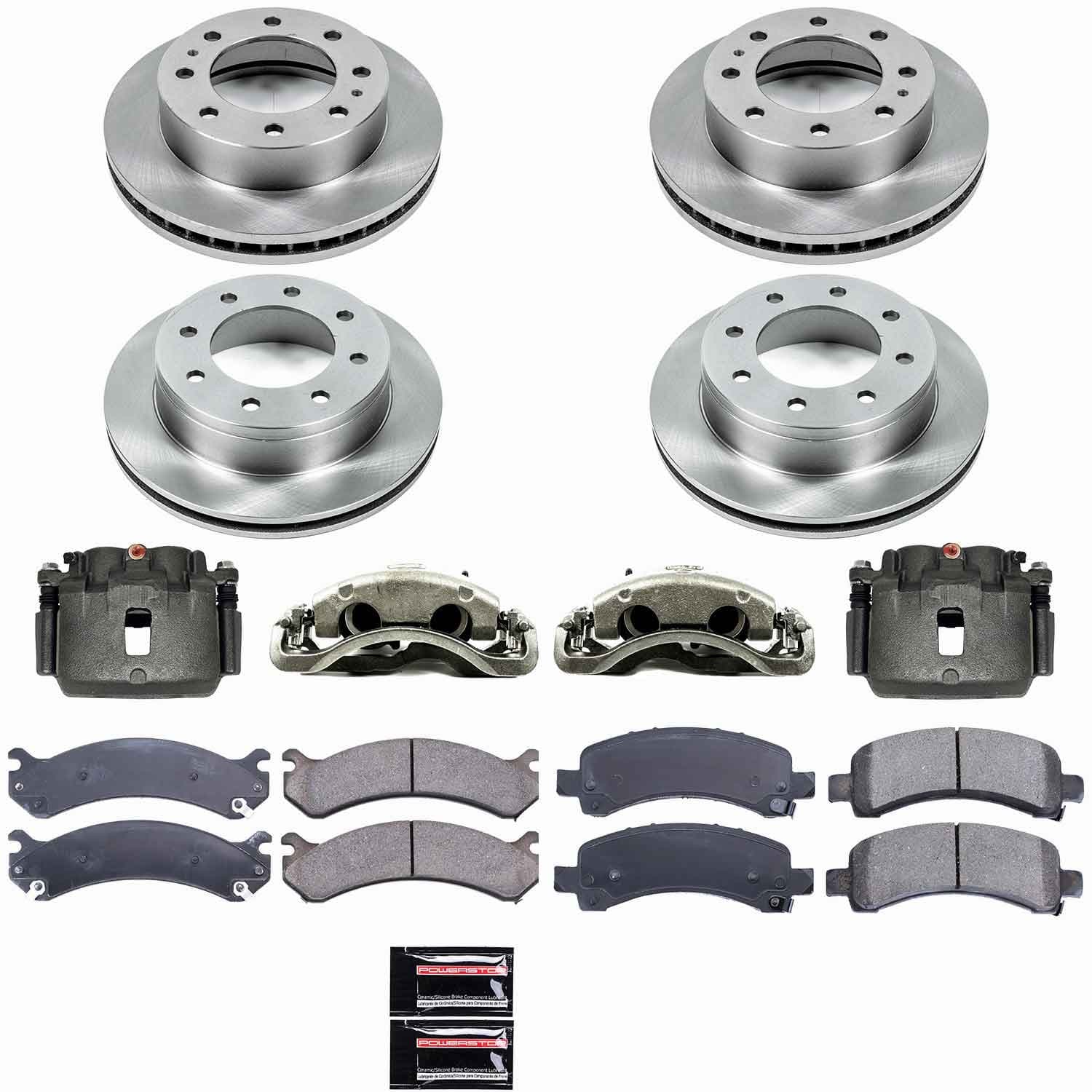 Power Stop - KCOE2025 - Front and Rear - Disc Brake Pad/Caliper and Rotor Kit image 1
