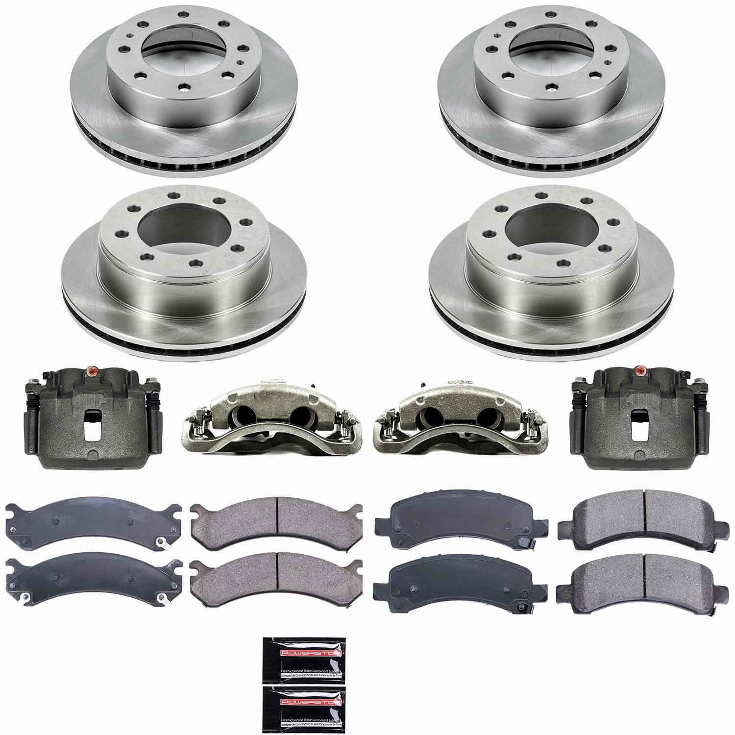 Power Stop - KCOE2029 - Front and Rear - Disc Brake Pad/Caliper and Rotor Kit image 1