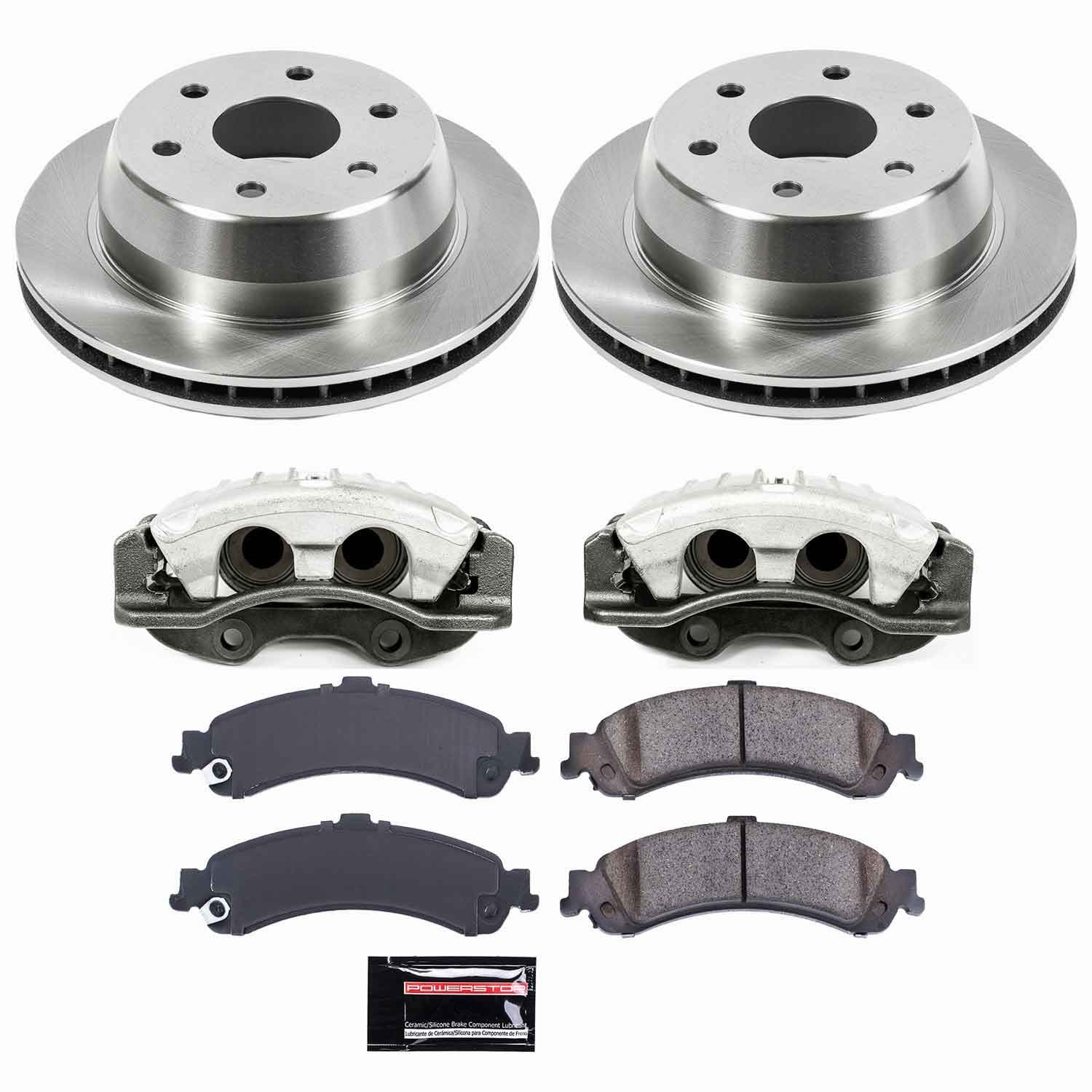 Power Stop - KCOE2046 - Rear - Disc Brake Pad/Caliper and Rotor Kit image 1