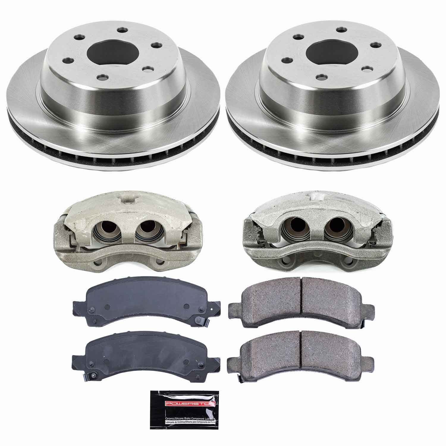 Power Stop - KCOE2047 - Rear - Disc Brake Pad/Caliper and Rotor Kit image 1