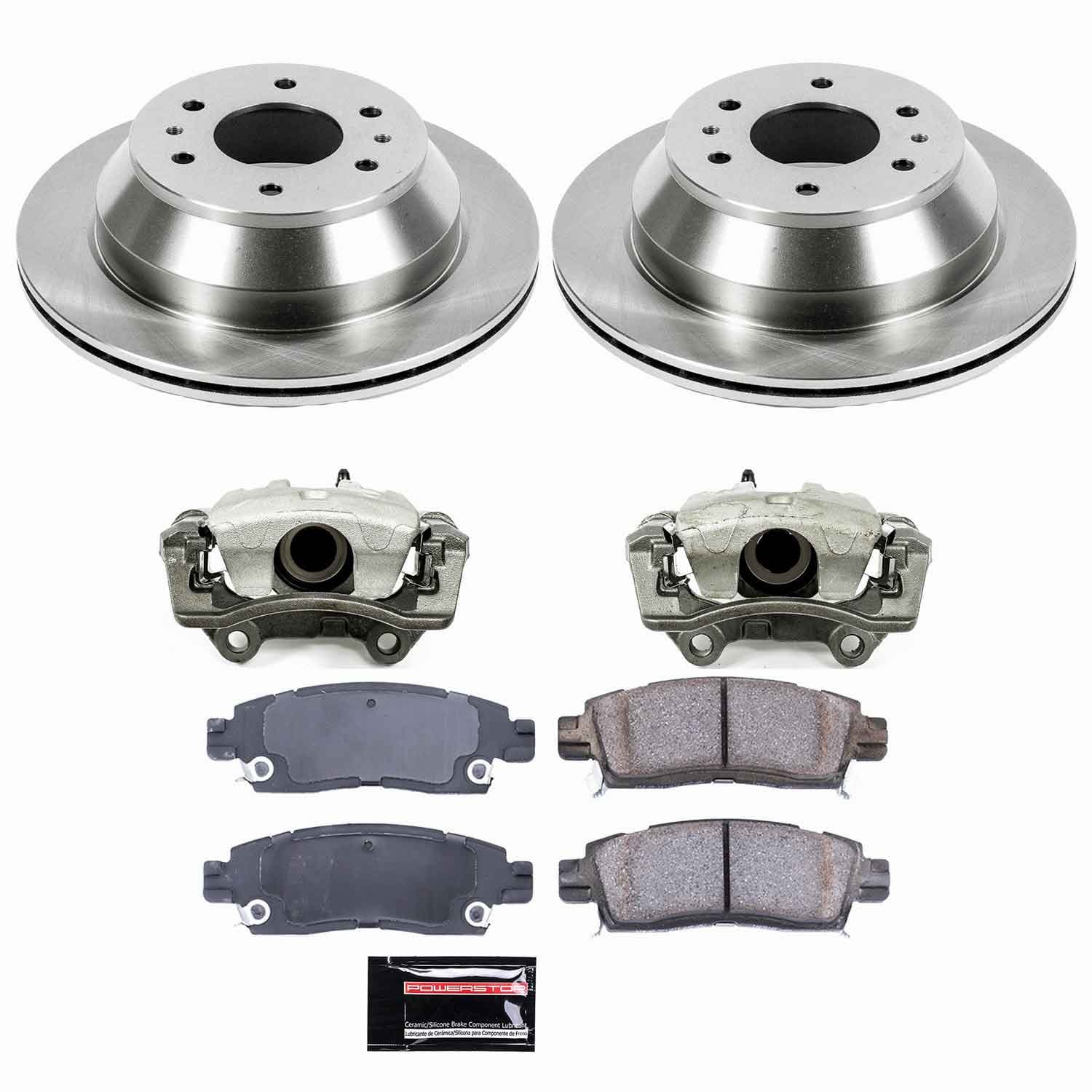 Power Stop - KCOE2050 - Rear - Disc Brake Pad/Caliper and Rotor Kit image 1