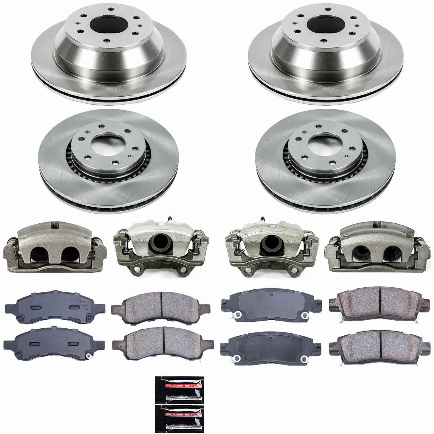 Power Stop - KCOE2060 - Front and Rear - Disc Brake Pad/Caliper and Rotor Kit image 1