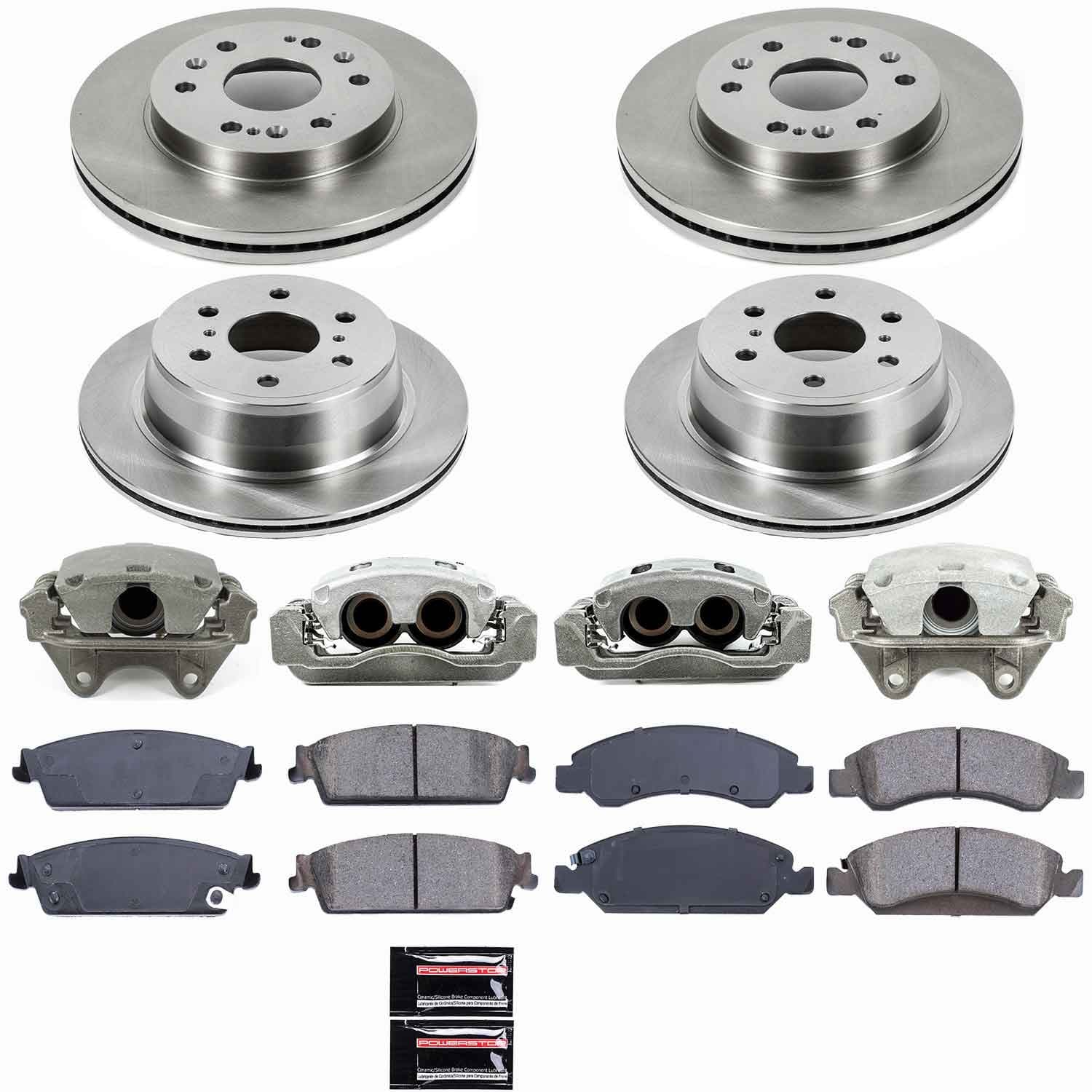 Power Stop - KCOE2070 - Front and Rear - Disc Brake Pad/Caliper and Rotor Kit image 1