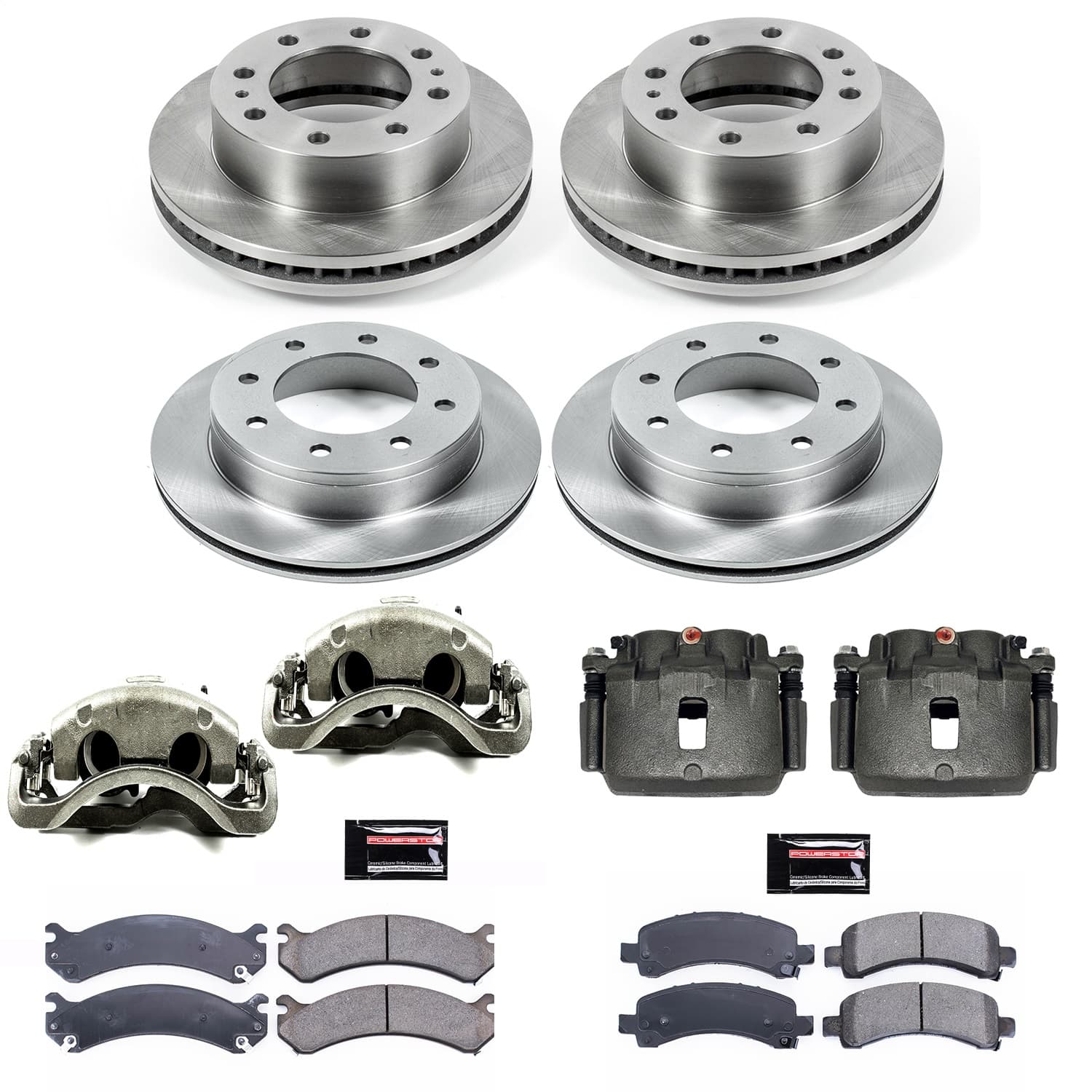 Power Stop - KCOE2072 - Front and Rear - Disc Brake Pad/Caliper and Rotor Kit image 1