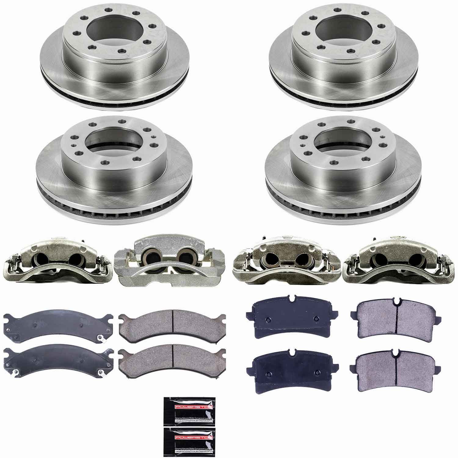 Power Stop - KCOE2073 - Front and Rear - Disc Brake Pad/Caliper and Rotor Kit image 1
