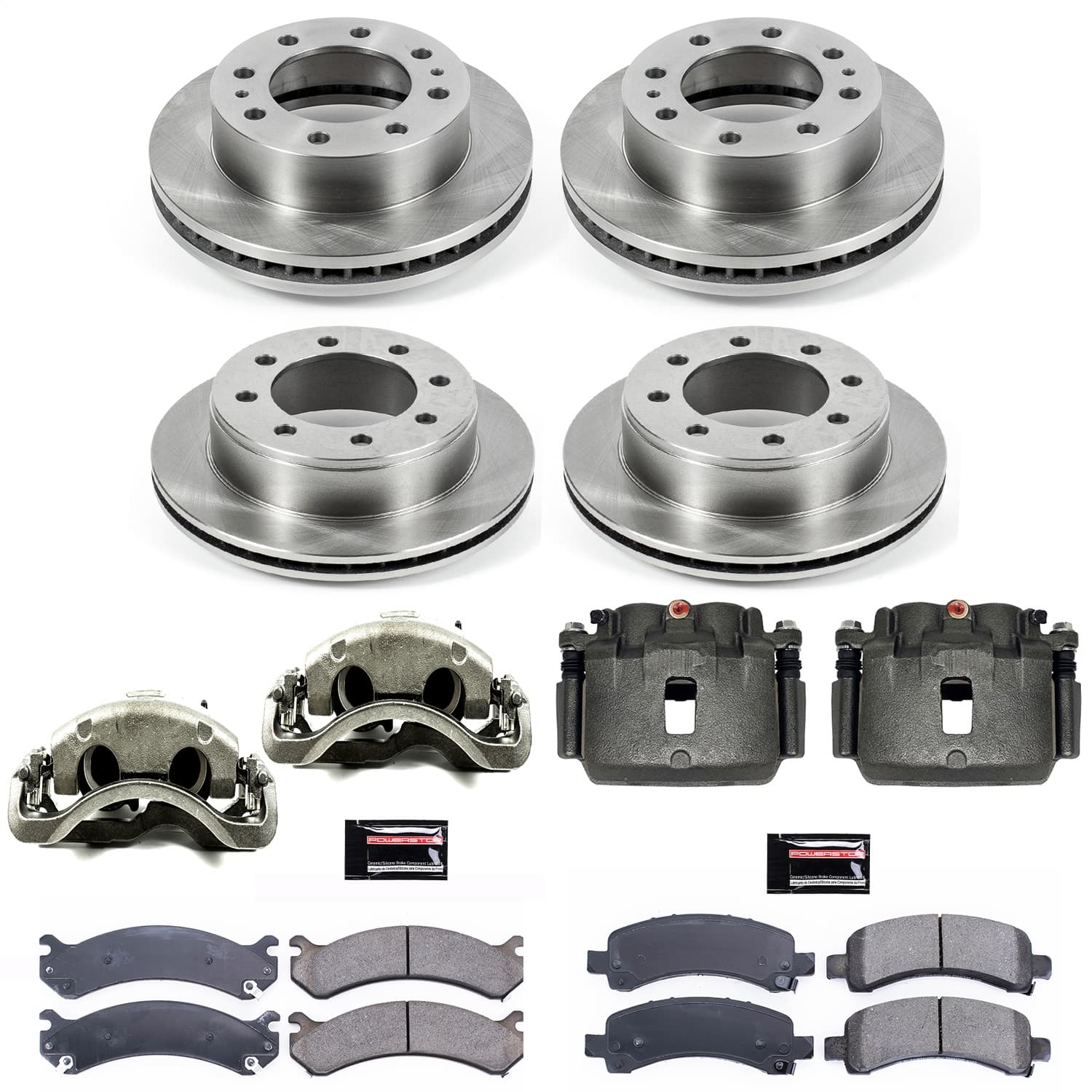 Power Stop - KCOE2074 - Front and Rear - Disc Brake Pad/Caliper and Rotor Kit image 1