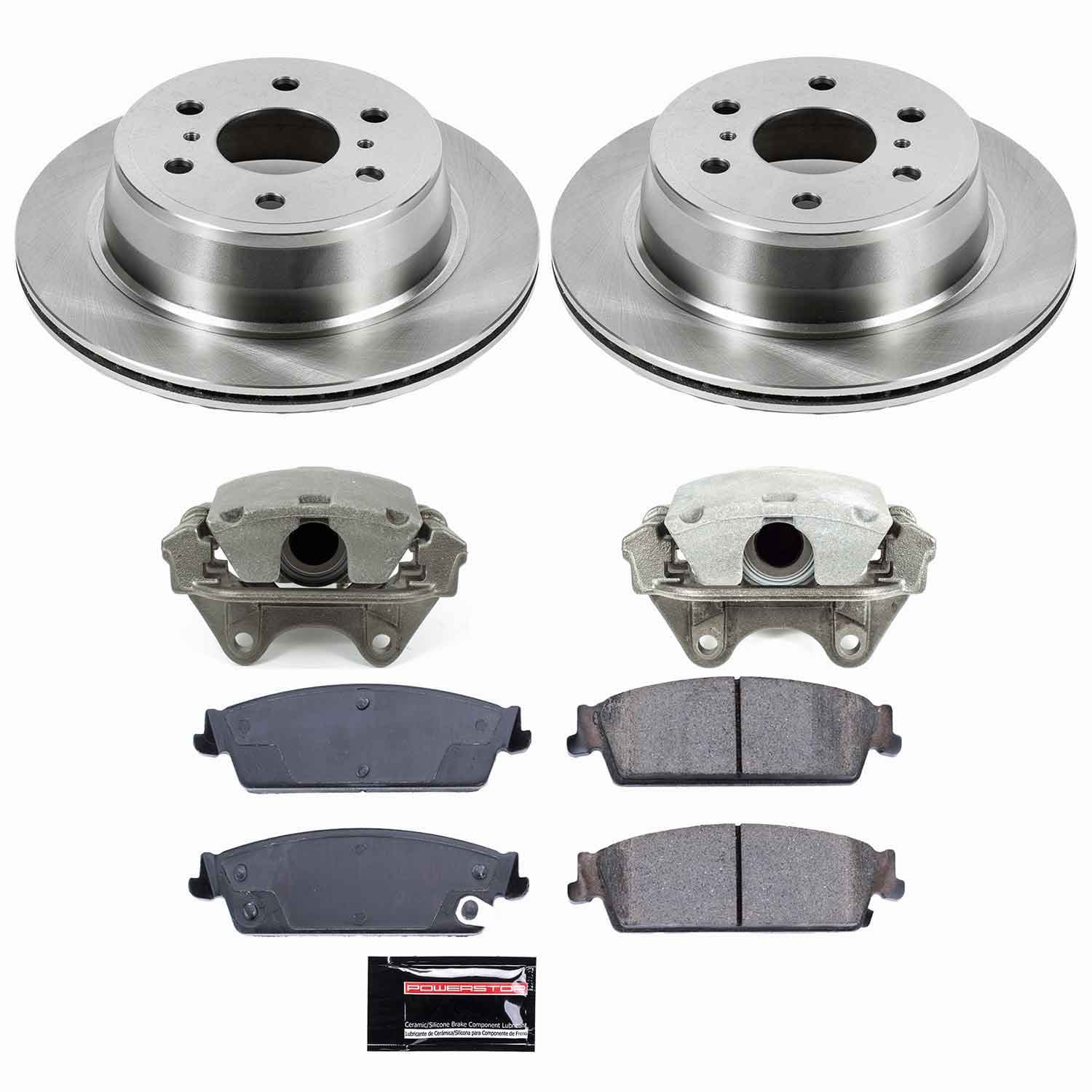 Power Stop - KCOE2083 - Rear - Disc Brake Pad/Caliper and Rotor Kit image 1
