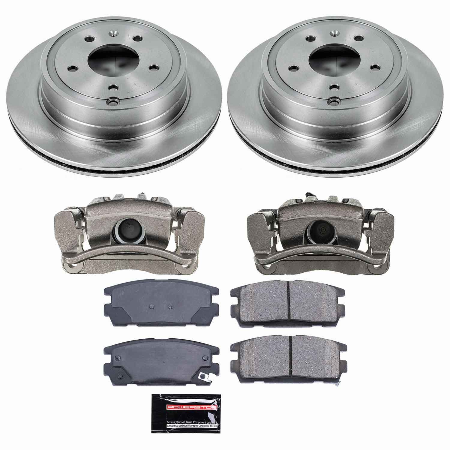 Power Stop - KCOE2092 - Rear - Disc Brake Pad/Caliper and Rotor Kit image 1