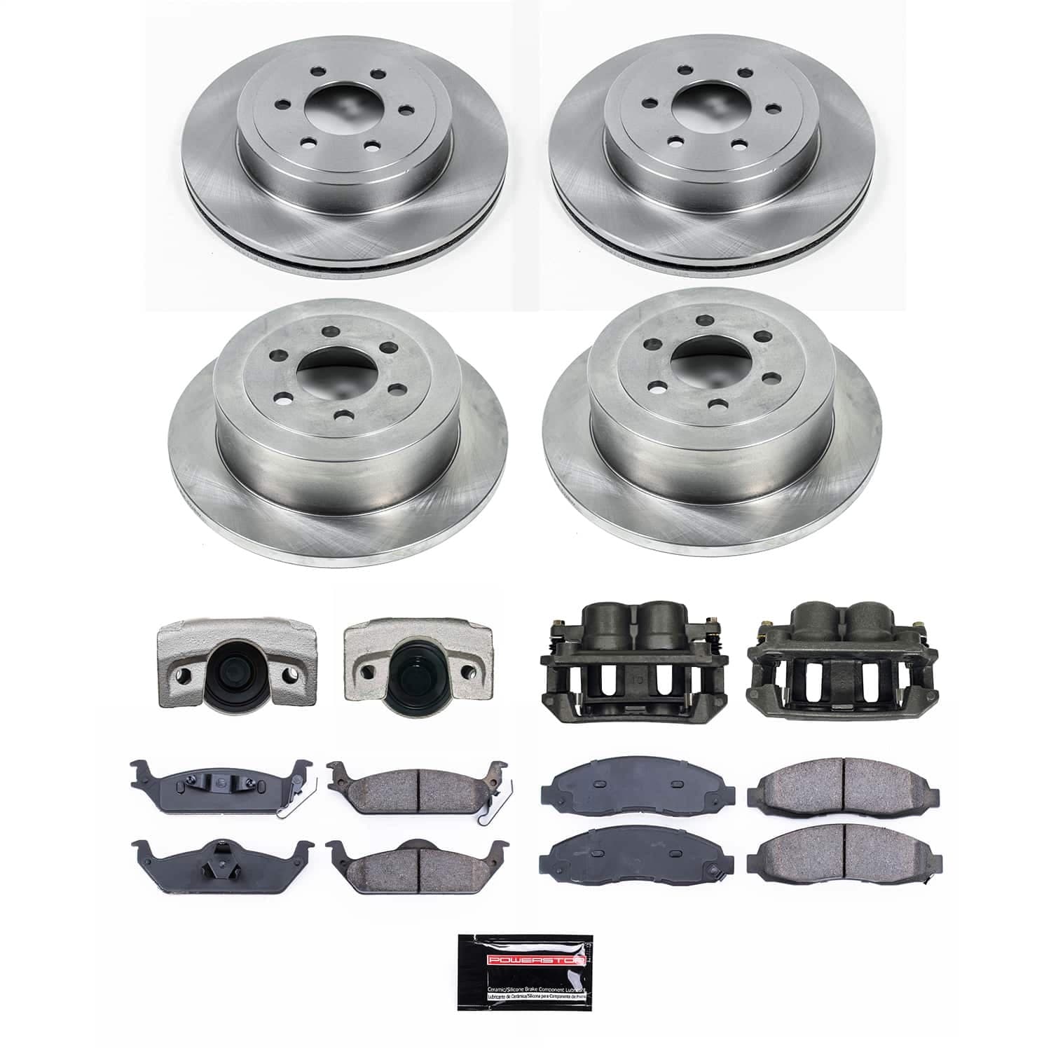 Power Stop - KCOE2188 - Front and Rear - Disc Brake Pad/Caliper and Rotor Kit image 1