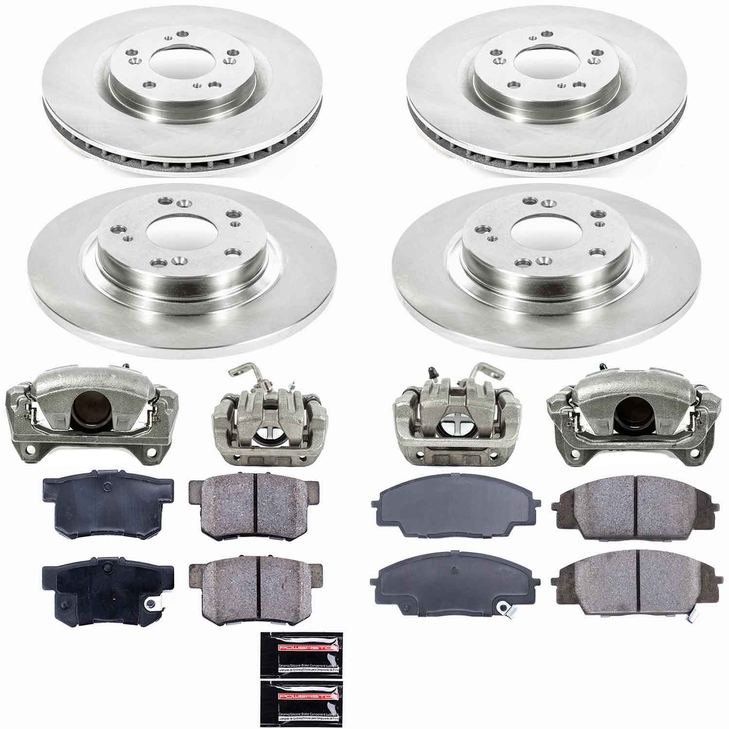 Power Stop - KCOE2277 - Front and Rear - Disc Brake Pad/Caliper and Rotor Kit image 1