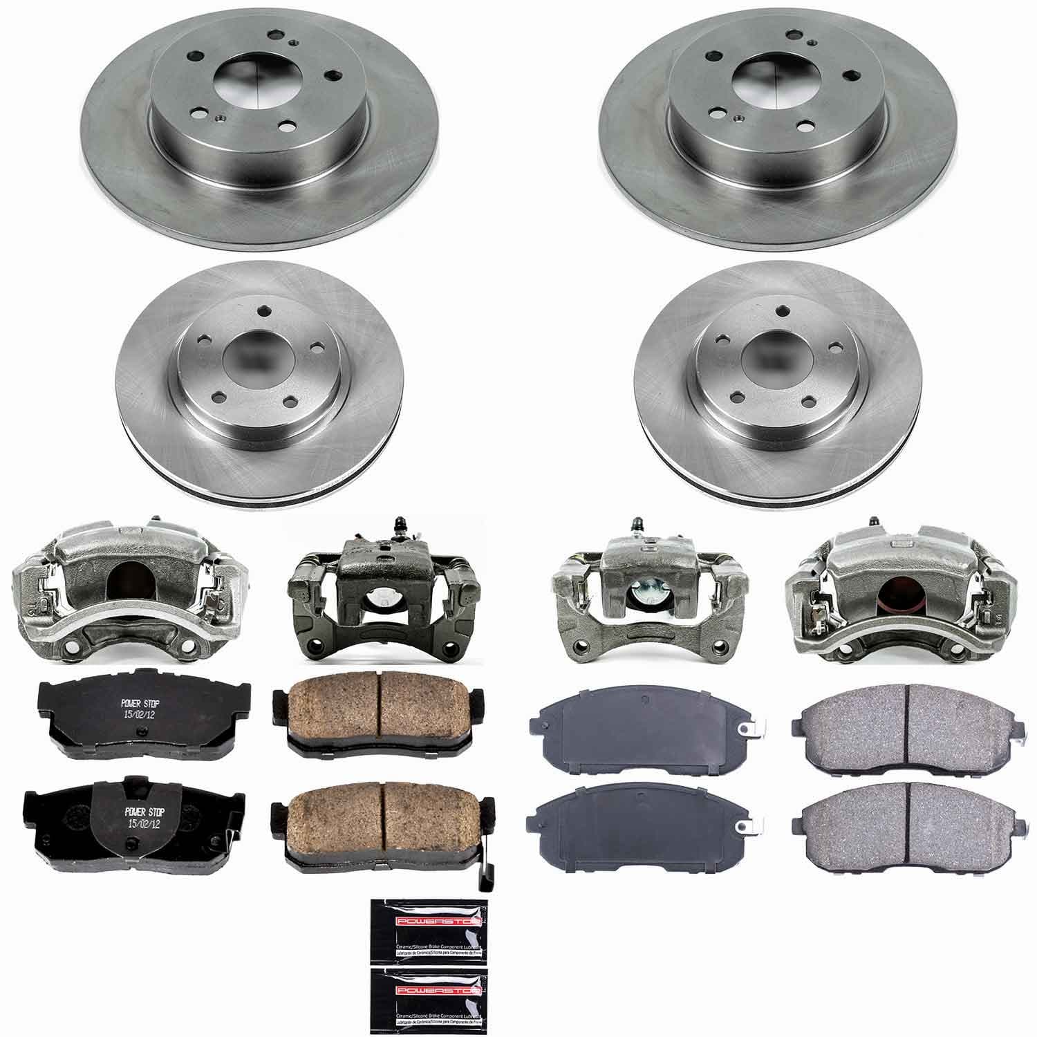 Power Stop - KCOE2281 - Front and Rear - Disc Brake Pad/Caliper and Rotor Kit image 1