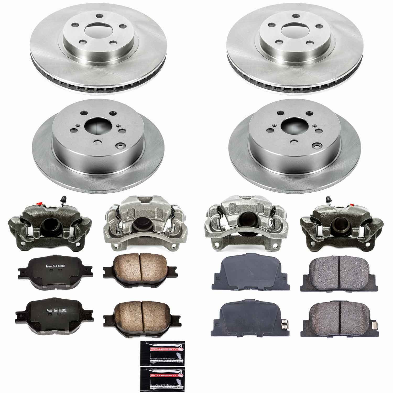 Power Stop - KCOE2315 - Front and Rear - Disc Brake Pad/Caliper and Rotor Kit image 1