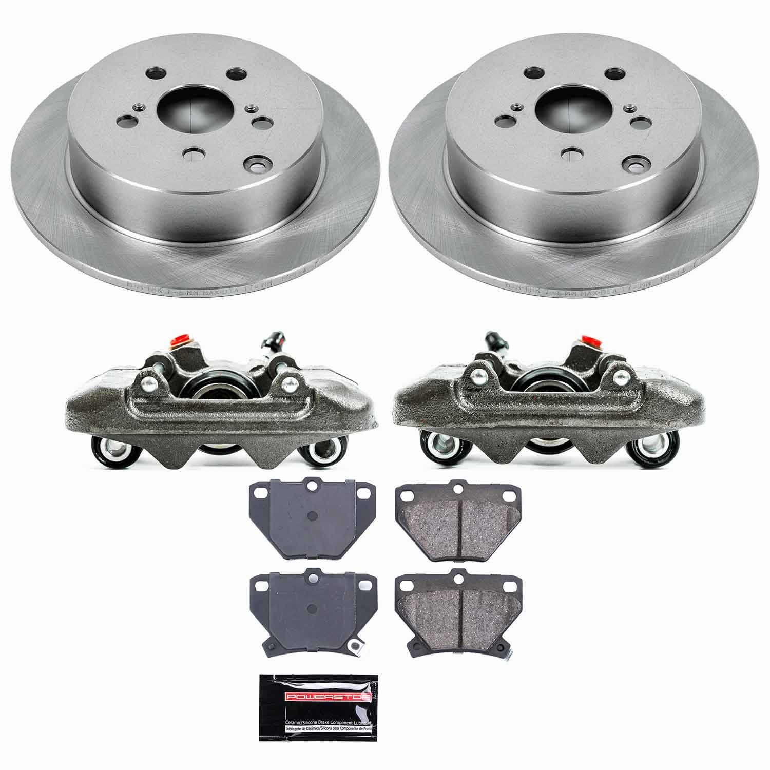 Power Stop - KCOE2318 - Rear - Disc Brake Pad/Caliper and Rotor Kit image 1