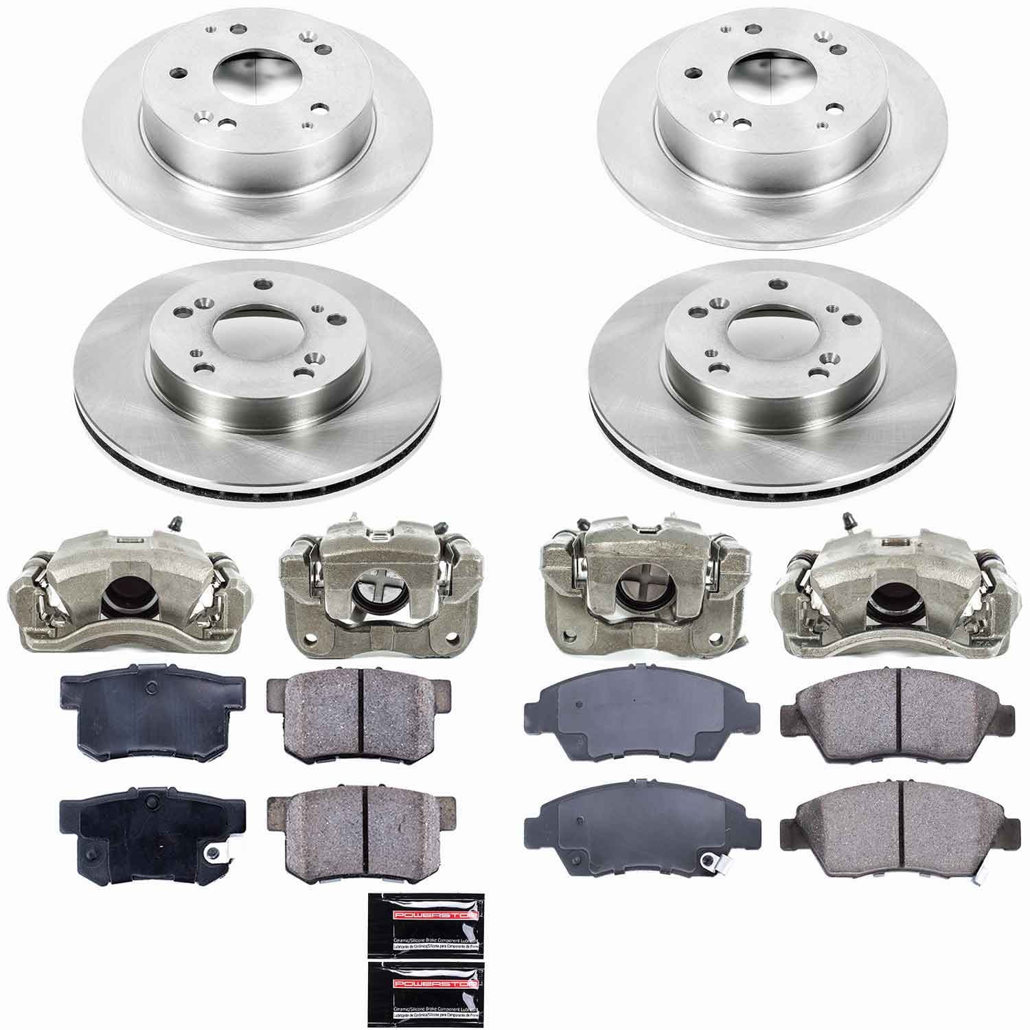 Power Stop - KCOE2387 - Front and Rear - Disc Brake Pad/Caliper and Rotor Kit image 1