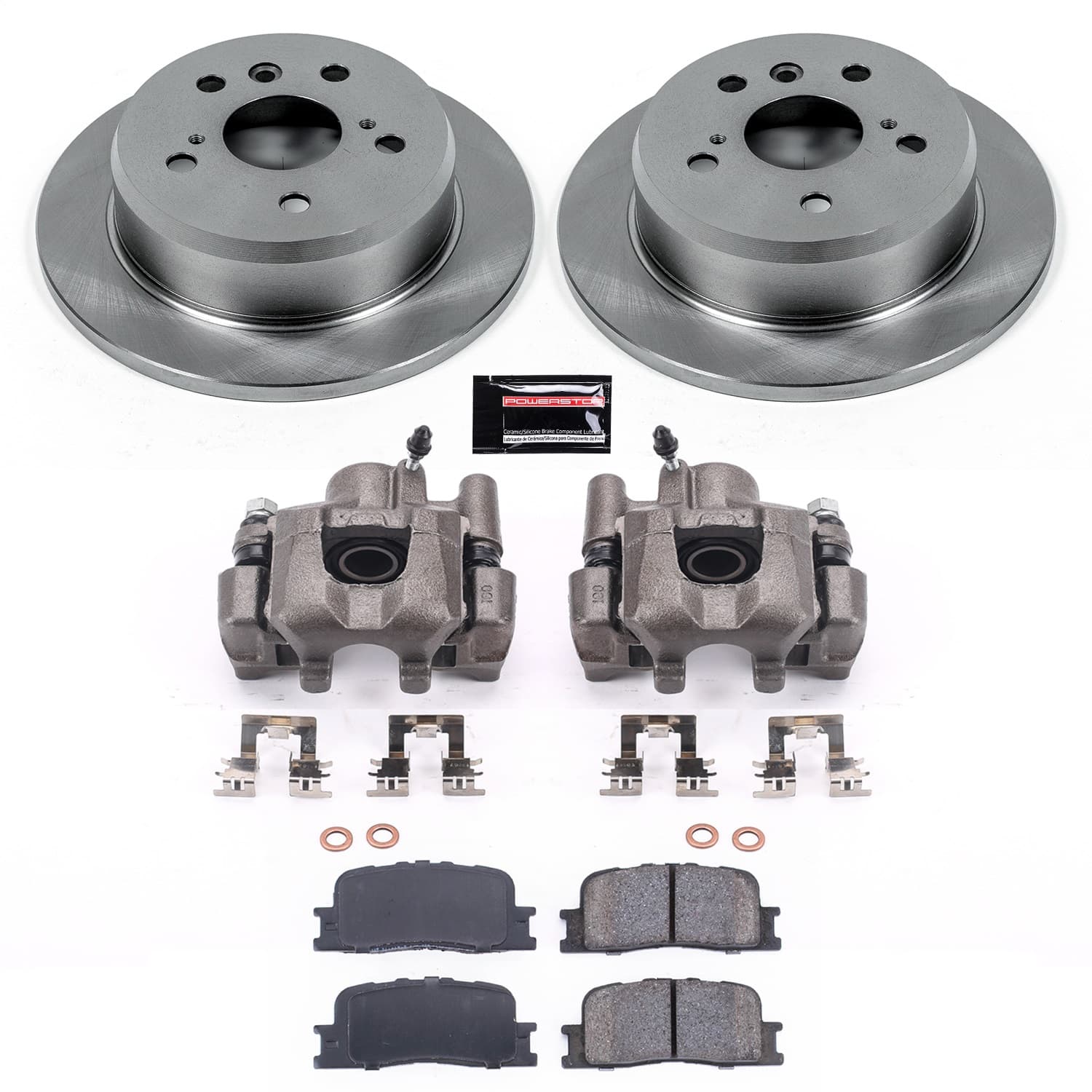 Power Stop - KCOE2418 - Rear - Disc Brake Pad/Caliper and Rotor Kit image 1