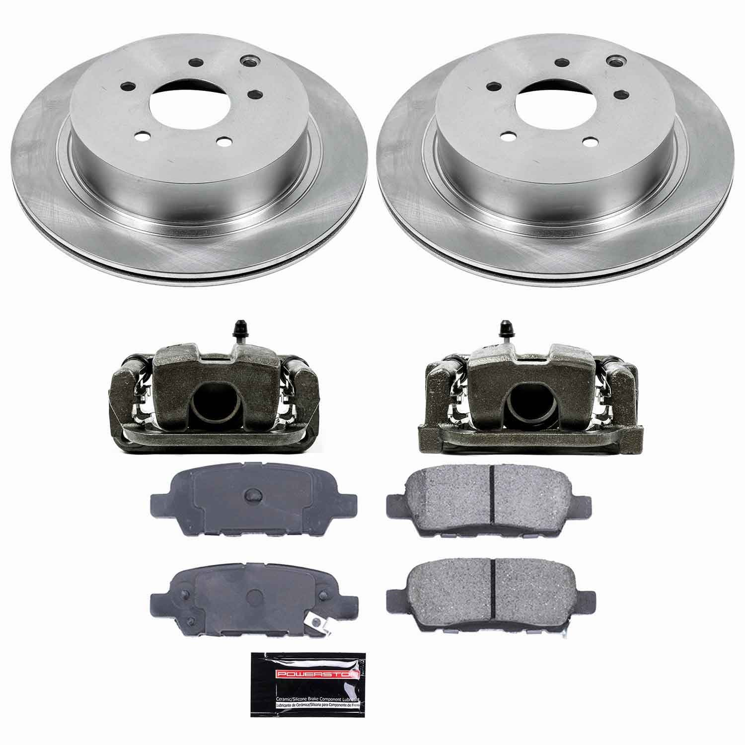 Power Stop - KCOE2427 - Rear - Disc Brake Pad/Caliper and Rotor Kit image 1