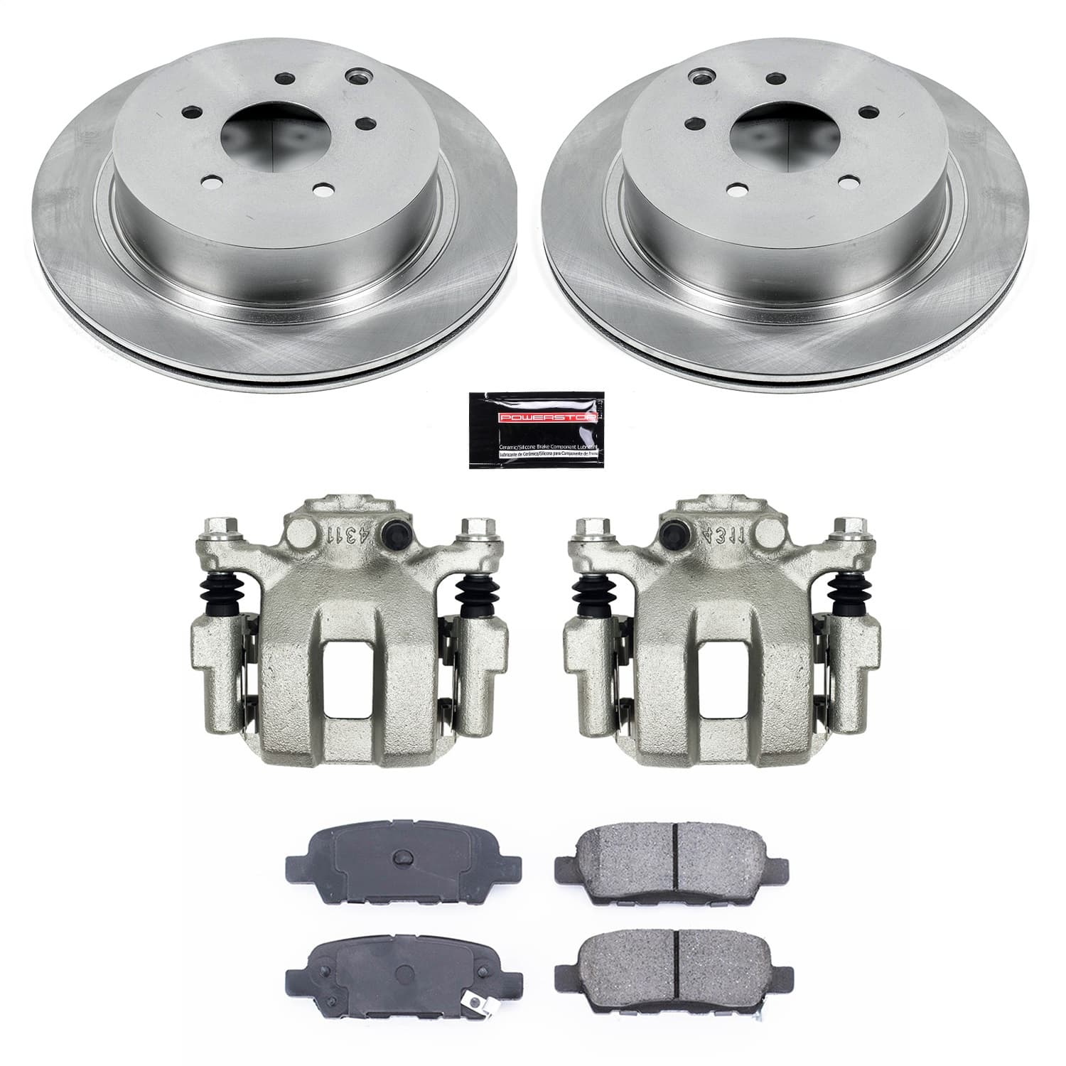Power Stop - KCOE2427B - Rear - Disc Brake Pad/Caliper and Rotor Kit image 1