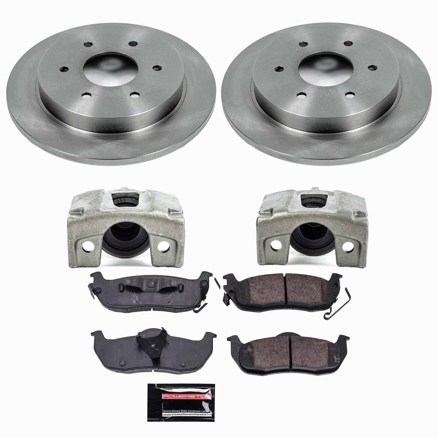 Power Stop - KCOE2445 - Rear - Disc Brake Pad/Caliper and Rotor Kit image 1