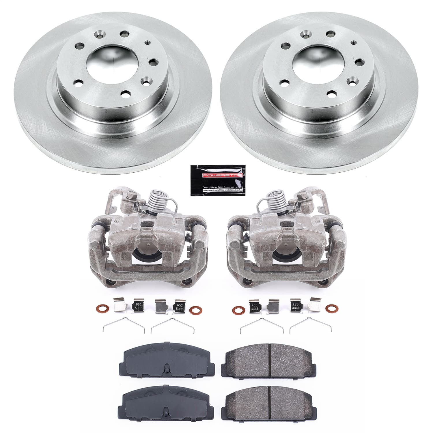 Power Stop - KCOE2452 - Rear - Disc Brake Pad/Caliper and Rotor Kit image 1