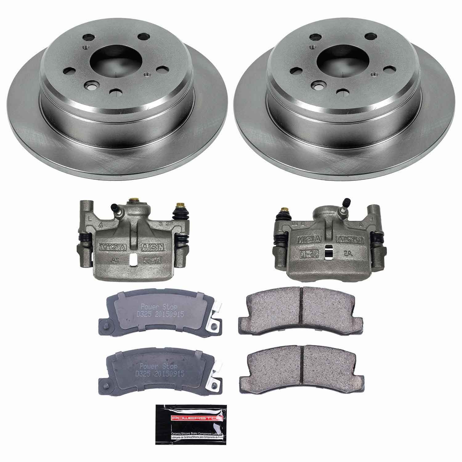 Power Stop - KCOE2565 - Rear - Disc Brake Pad/Caliper and Rotor Kit image 1