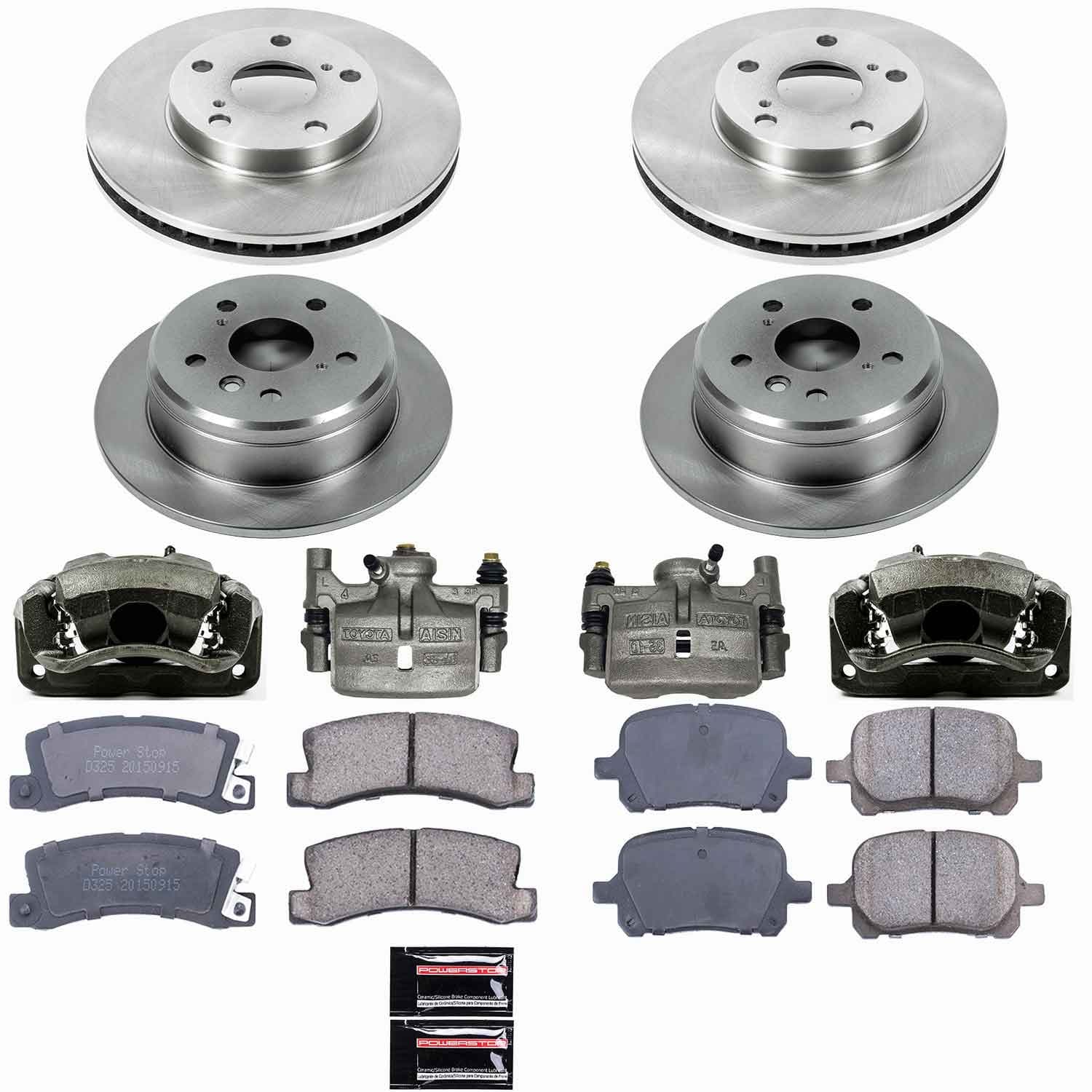 Power Stop - KCOE2713 - Front and Rear - Disc Brake Pad/Caliper and Rotor Kit image 1