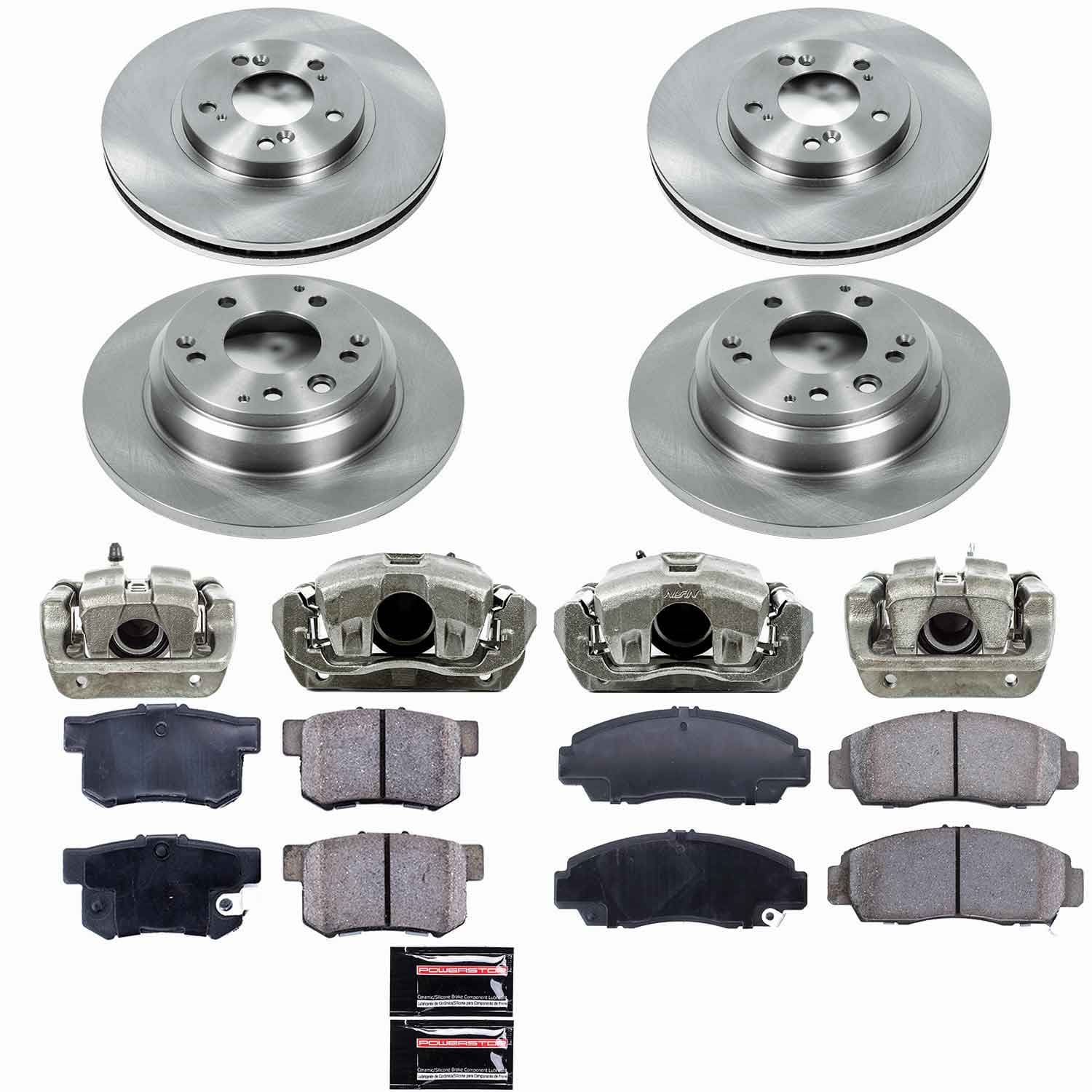 Power Stop - KCOE2715 - Front and Rear - Disc Brake Pad/Caliper and Rotor Kit image 1