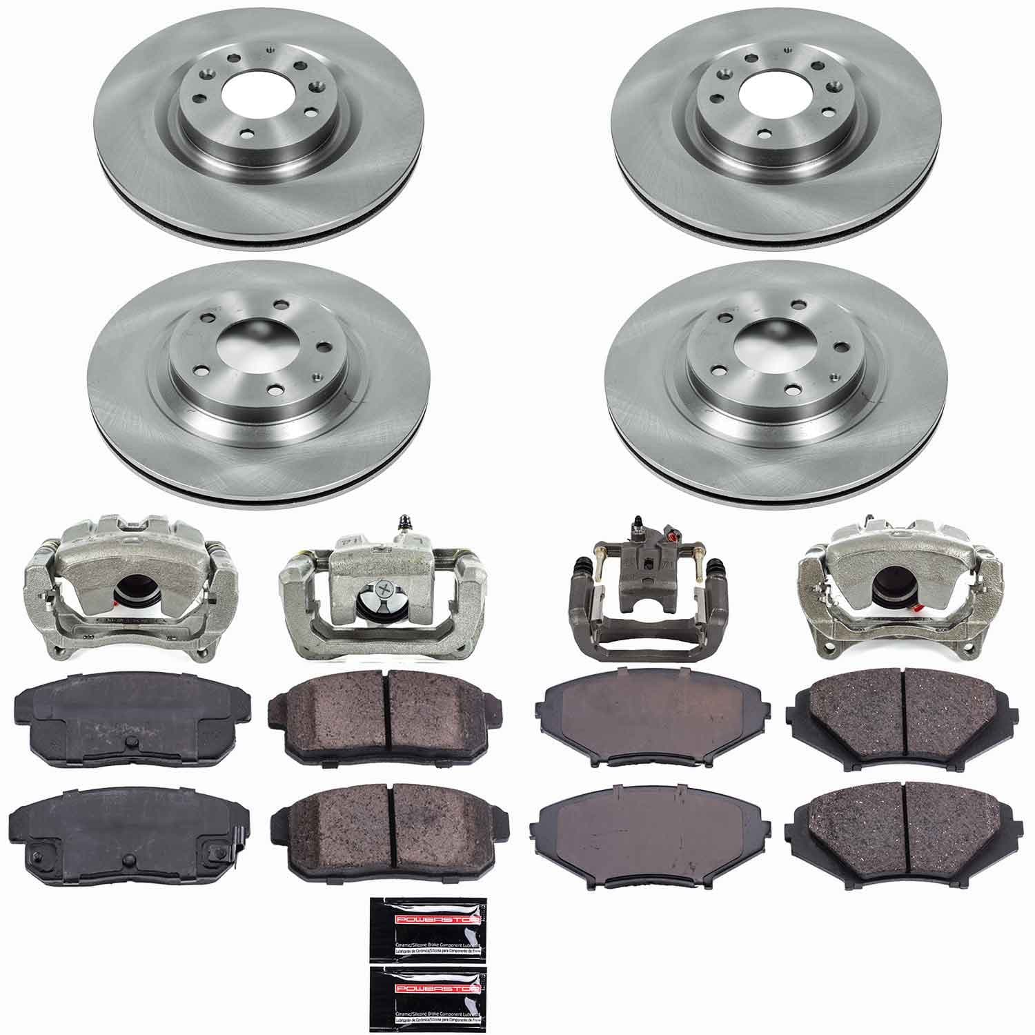 Power Stop - KCOE2727 - Front and Rear - Disc Brake Pad/Caliper and Rotor Kit image 1