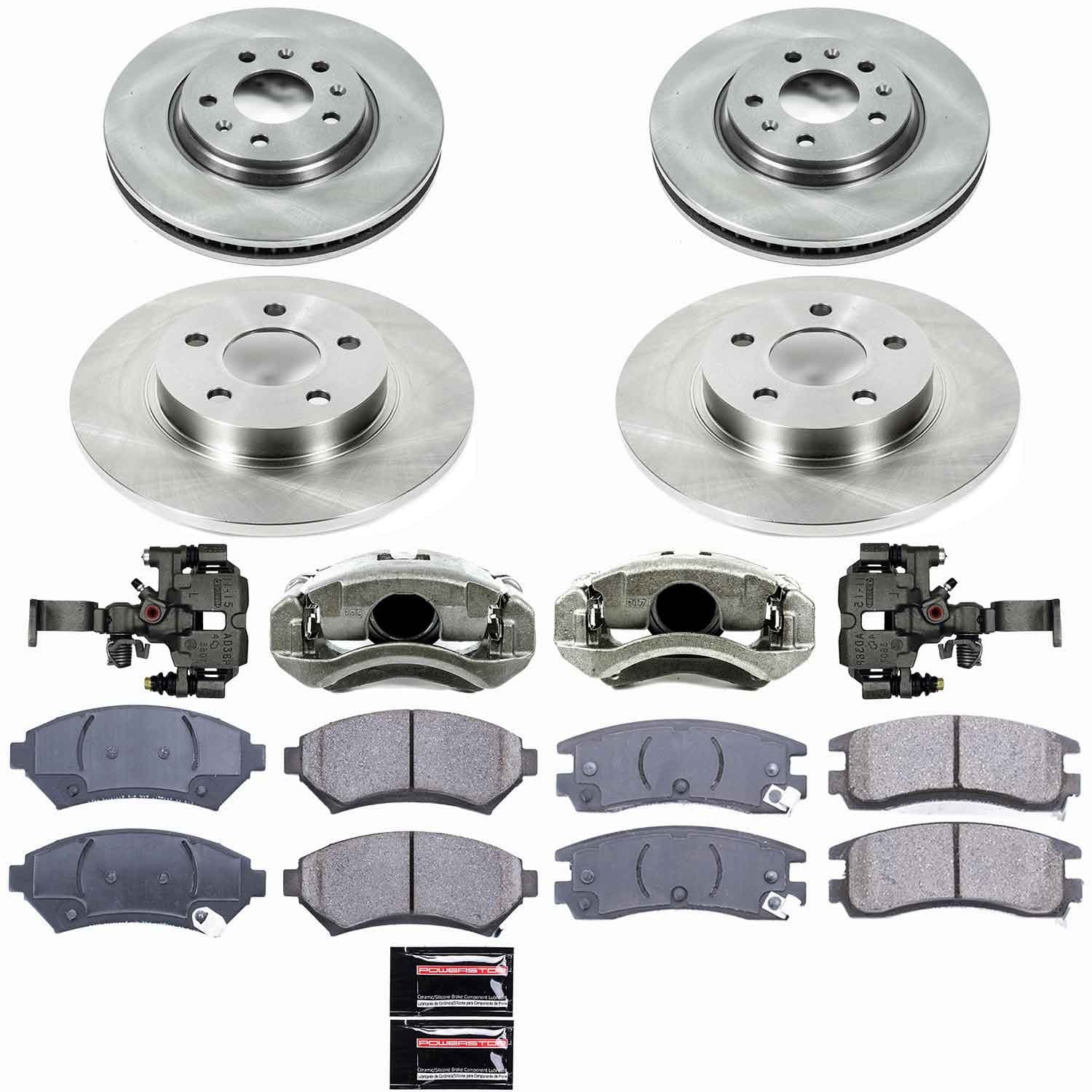 Power Stop - KCOE2733 - Front and Rear - Disc Brake Pad/Caliper and Rotor Kit image 1
