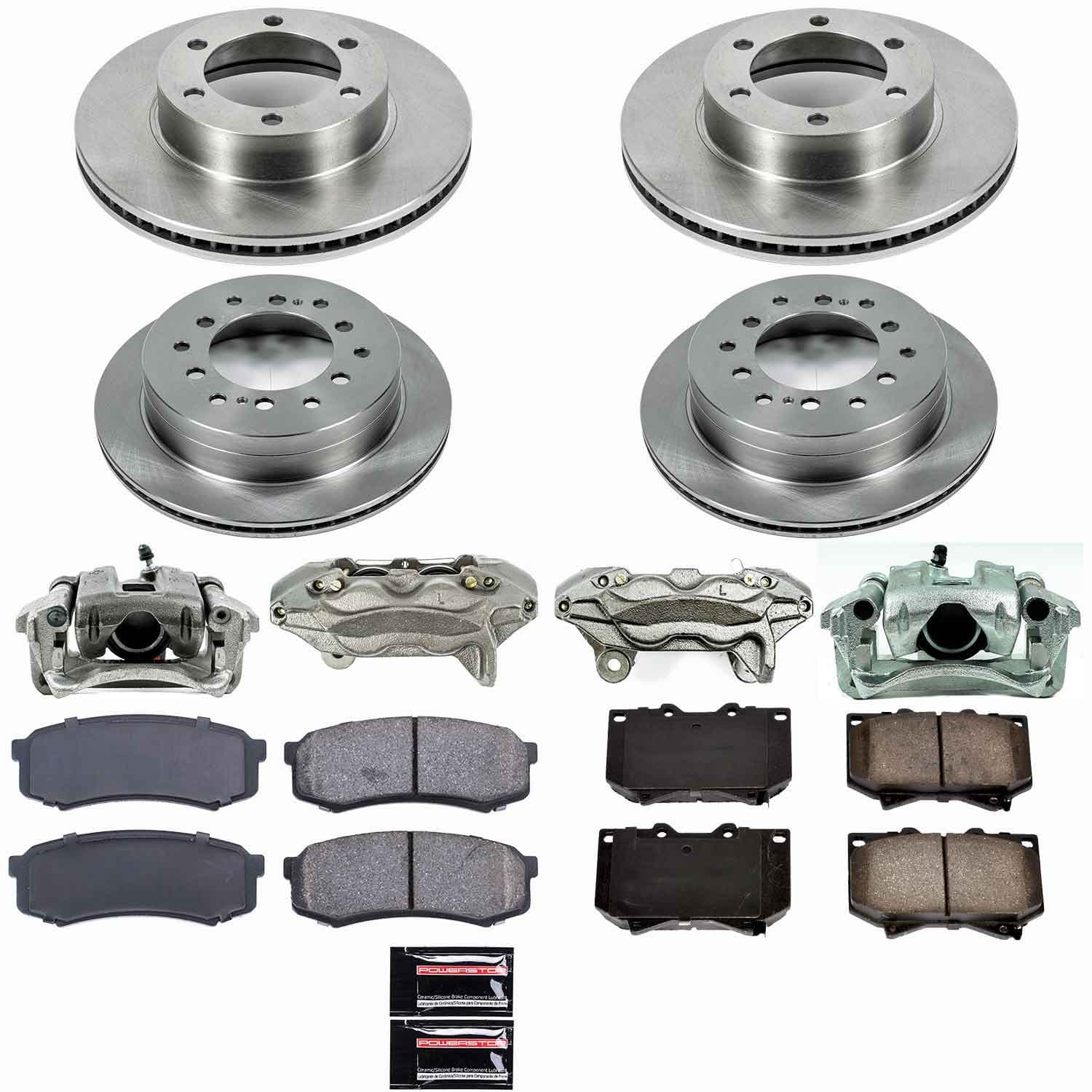 Power Stop - KCOE2756 - Front and Rear - Disc Brake Pad/Caliper and Rotor Kit image 1