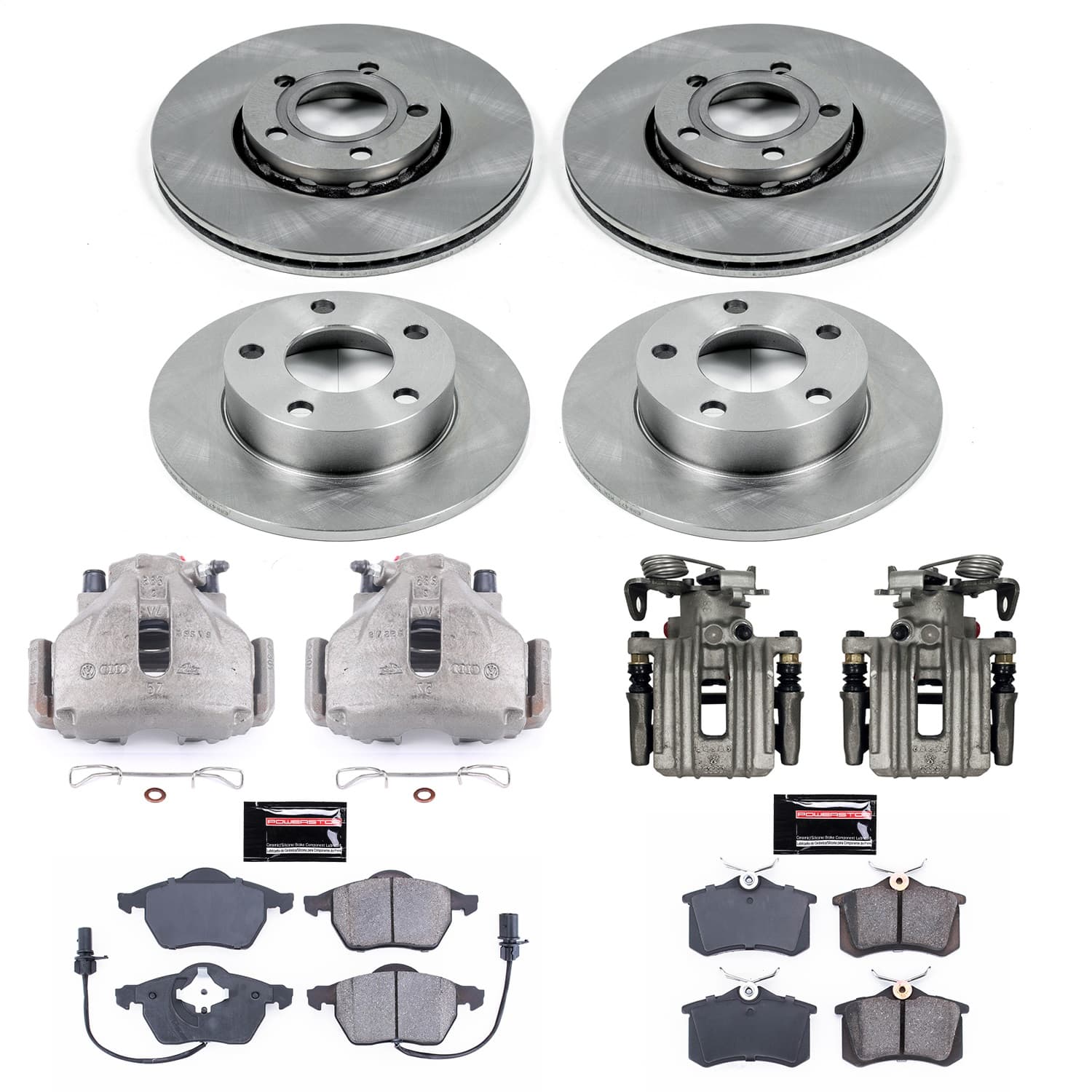 Power Stop - KCOE2800 - Front and Rear - Disc Brake Pad/Caliper and Rotor Kit image 1