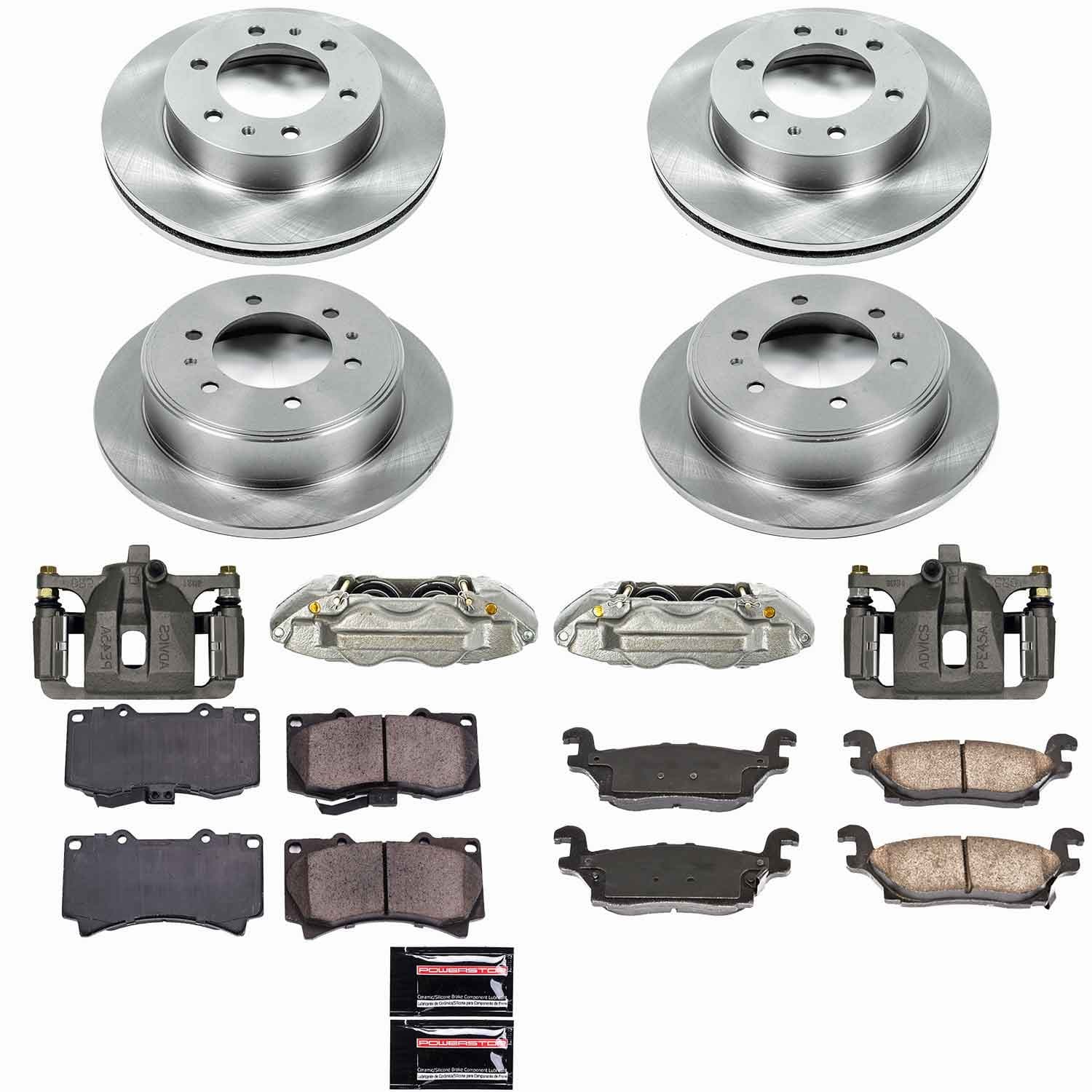 Power Stop - KCOE2820 - Front and Rear - Disc Brake Pad/Caliper and Rotor Kit image 1