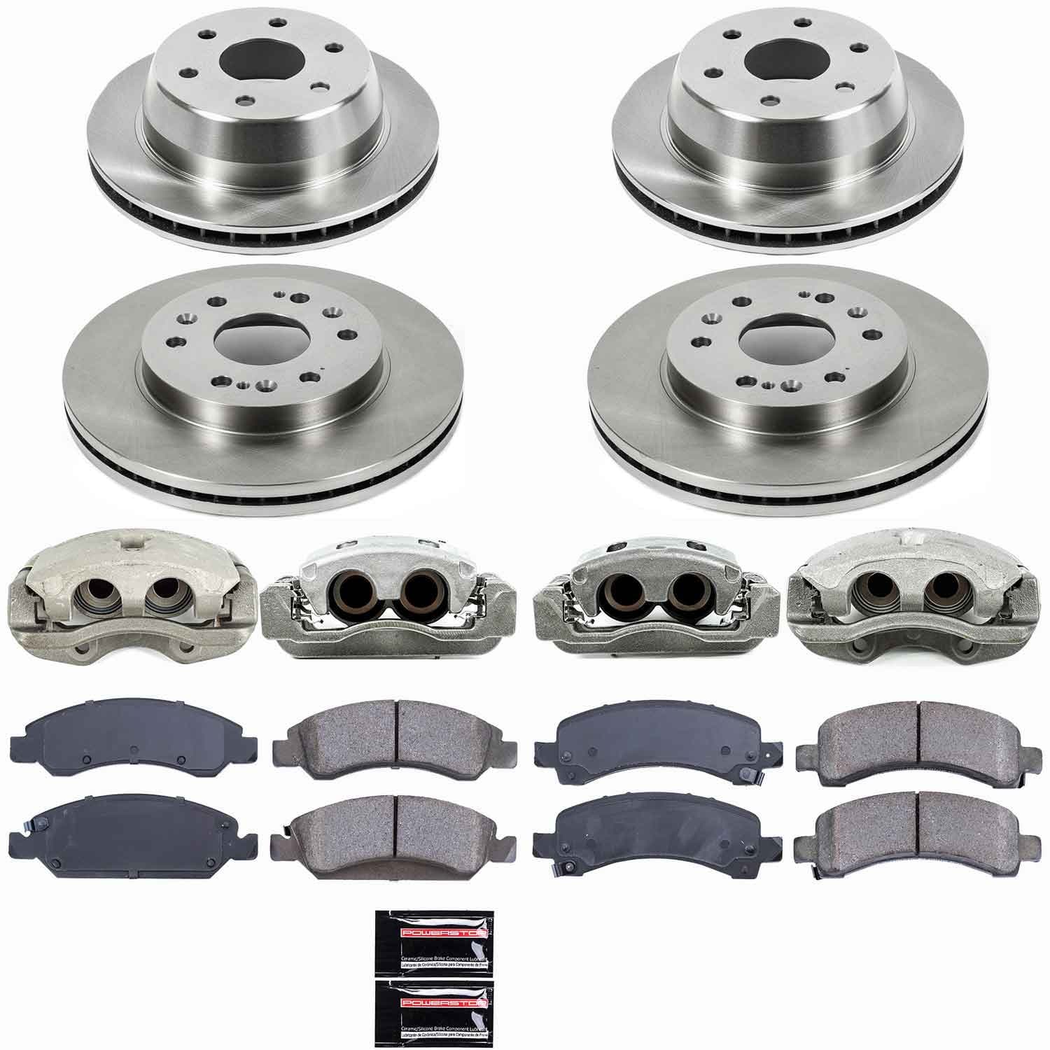 Power Stop - KCOE2826 - Front and Rear - Disc Brake Pad/Caliper and Rotor Kit image 1