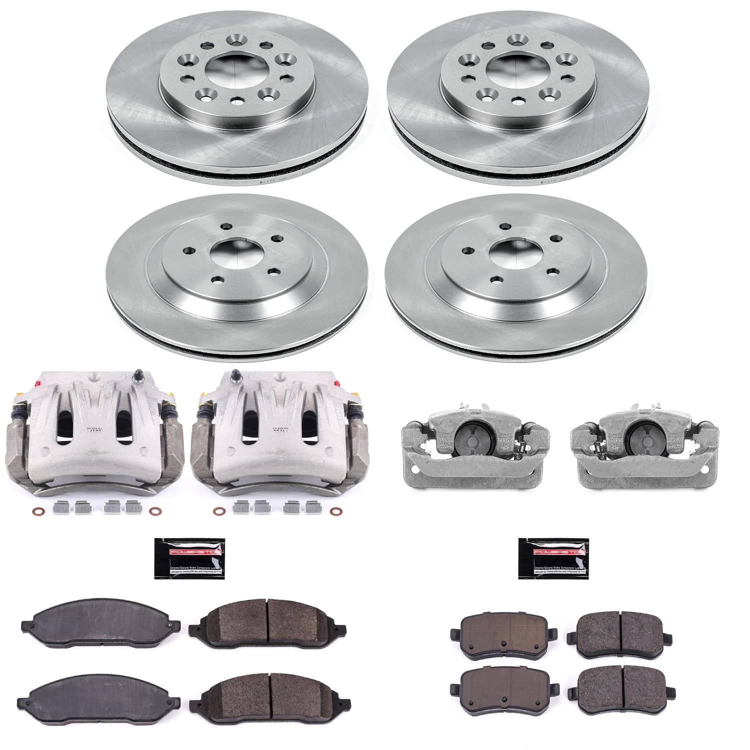 Power Stop - KCOE2828 - Front and Rear - Disc Brake Pad/Caliper and Rotor Kit image 1