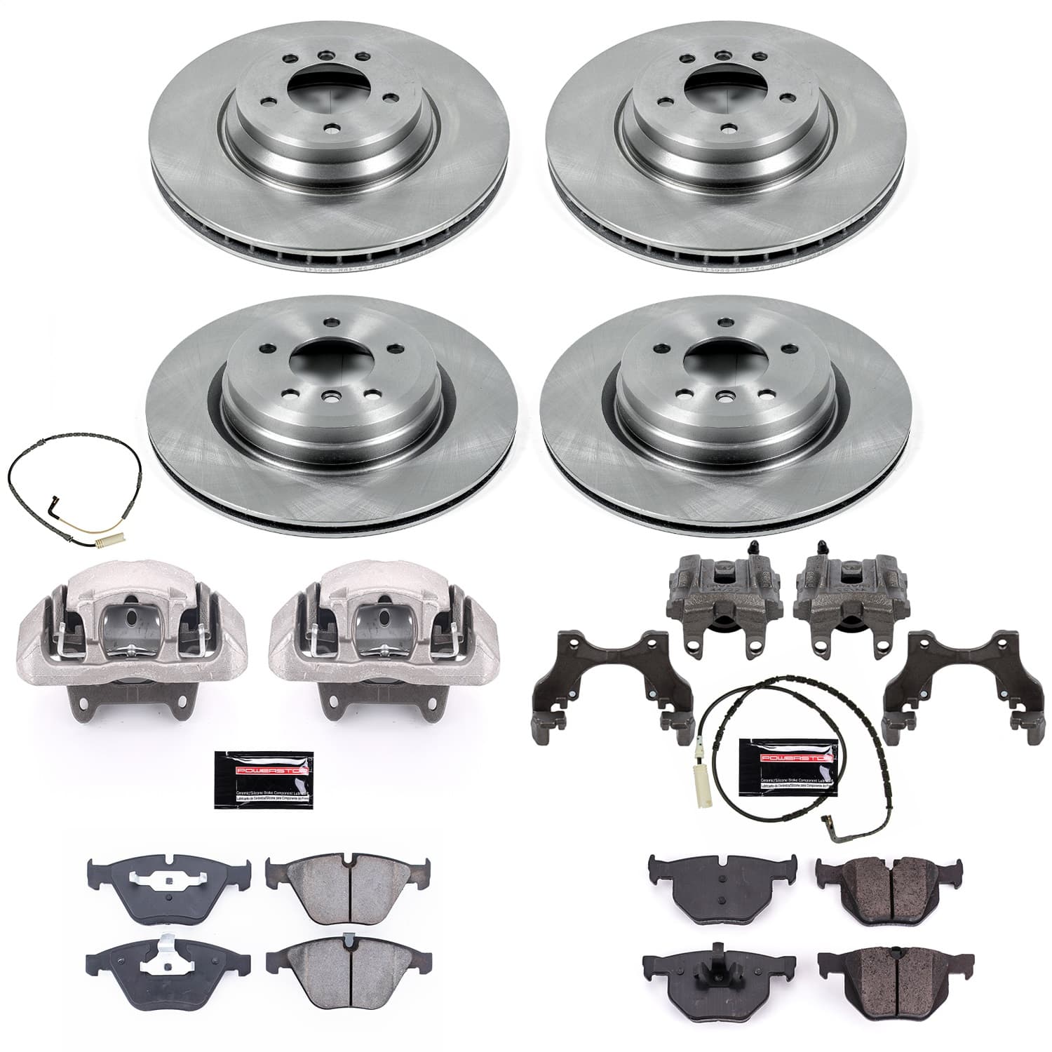 Power Stop - KCOE2883 - Front and Rear - Disc Brake Pad/Caliper and Rotor Kit image 1