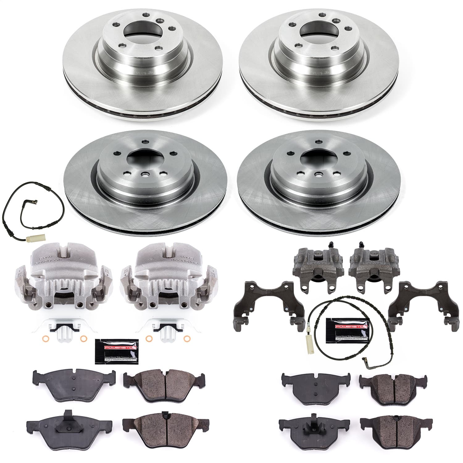Power Stop - KCOE2886 - Front and Rear - Disc Brake Pad/Caliper and Rotor Kit image 1