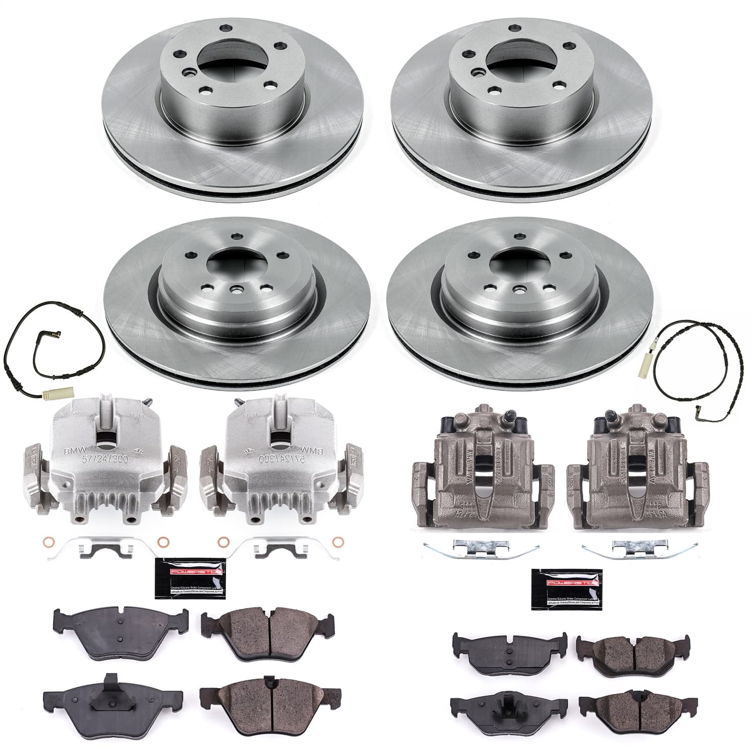 Power Stop - KCOE2890 - Front and Rear - Disc Brake Pad/Caliper and Rotor Kit image 1