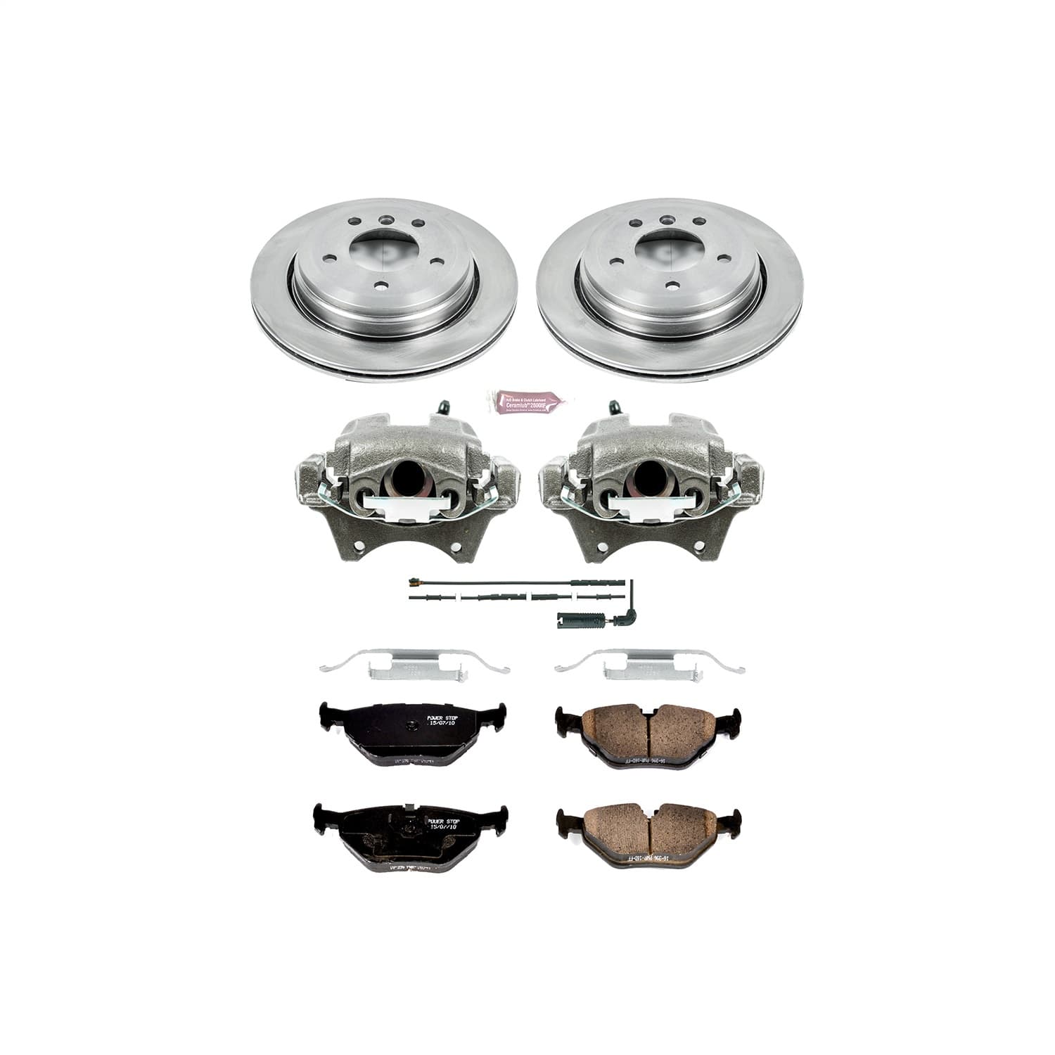 Power Stop - KCOE2970 - Rear - Disc Brake Pad/Caliper and Rotor Kit image 1
