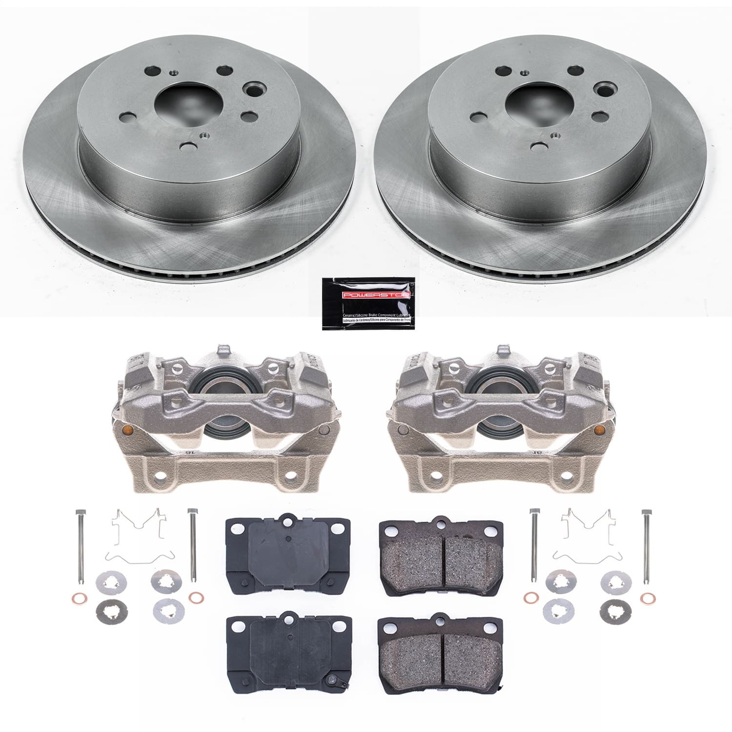Power Stop - KCOE2977 - Rear - Disc Brake Pad/Caliper and Rotor Kit image 1