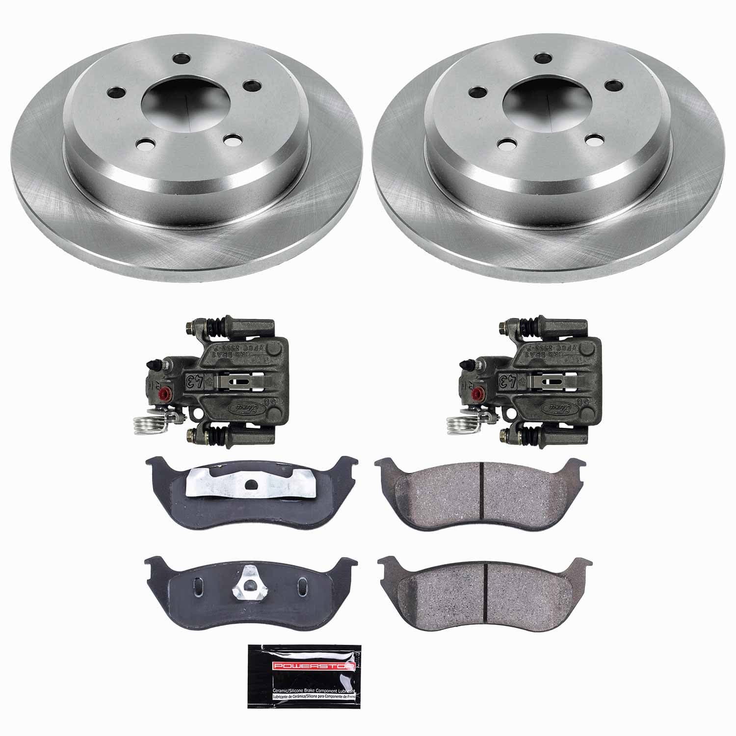 Power Stop - KCOE2984 - Rear - Disc Brake Pad/Caliper and Rotor Kit image 1