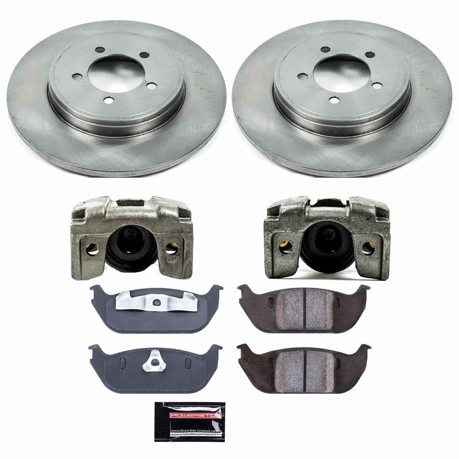 Power Stop - KCOE3025 - Rear - Disc Brake Pad/Caliper and Rotor Kit image 1