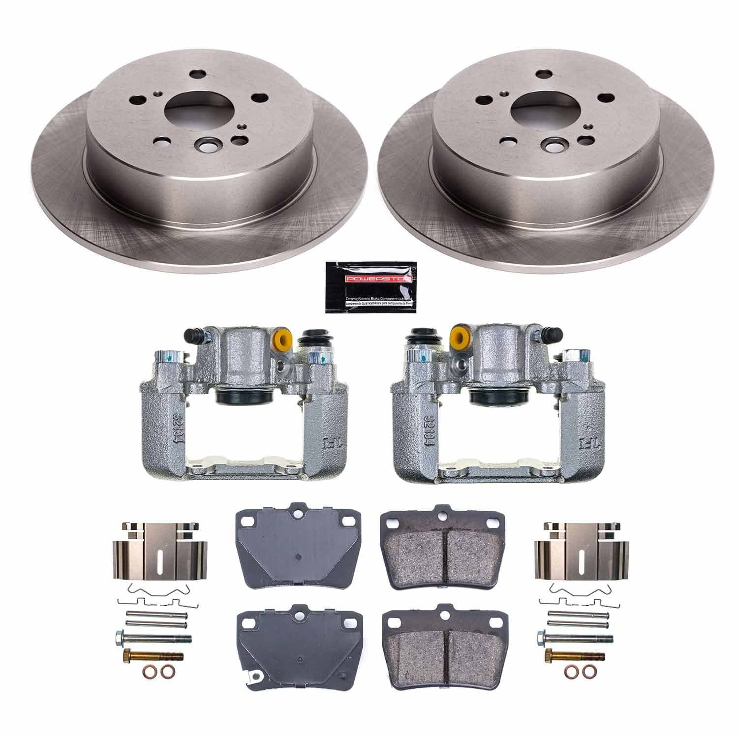 Power Stop - KCOE3028 - Rear - Disc Brake Pad/Caliper and Rotor Kit image 1