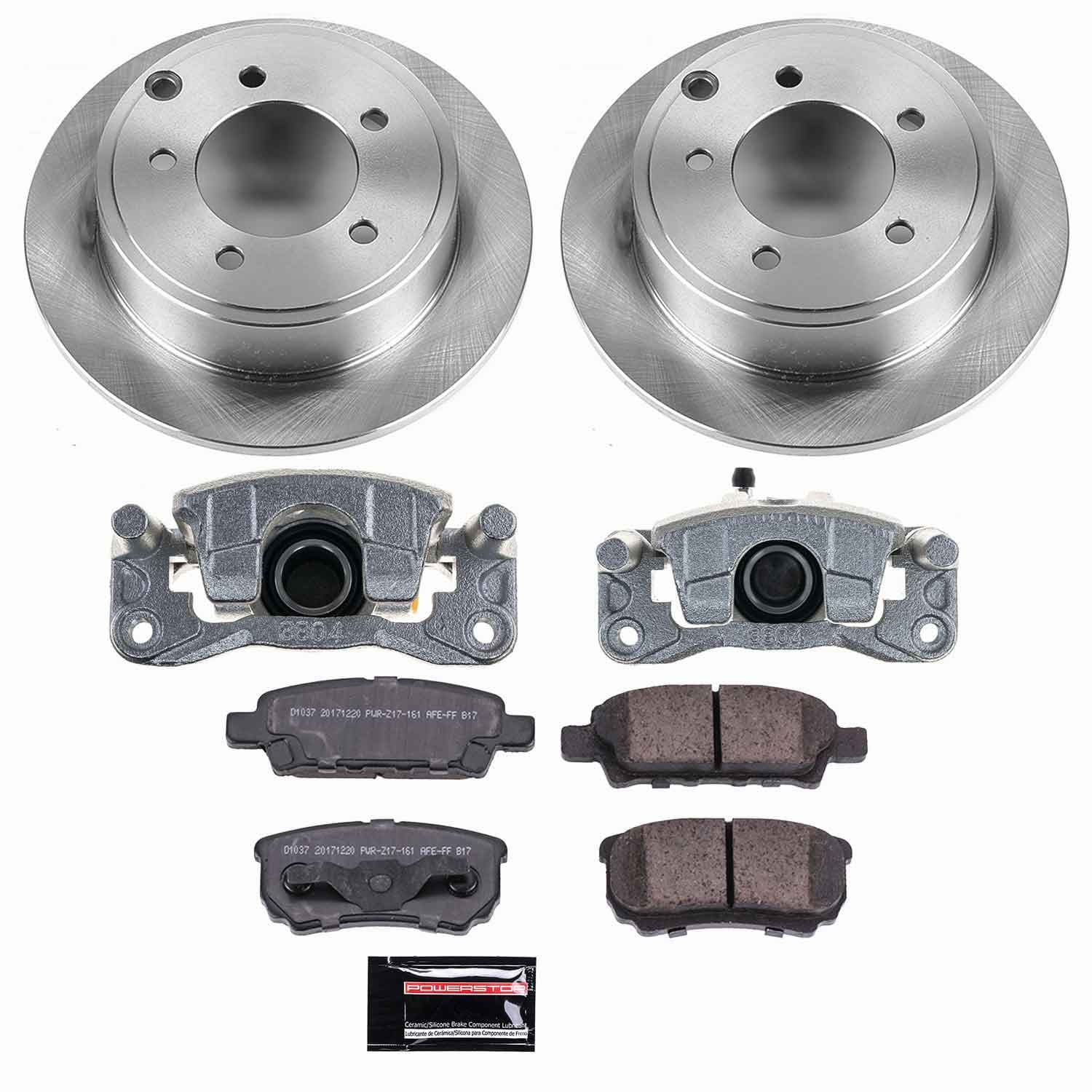 Power Stop - KCOE3033 - Rear - Disc Brake Pad/Caliper and Rotor Kit image 1