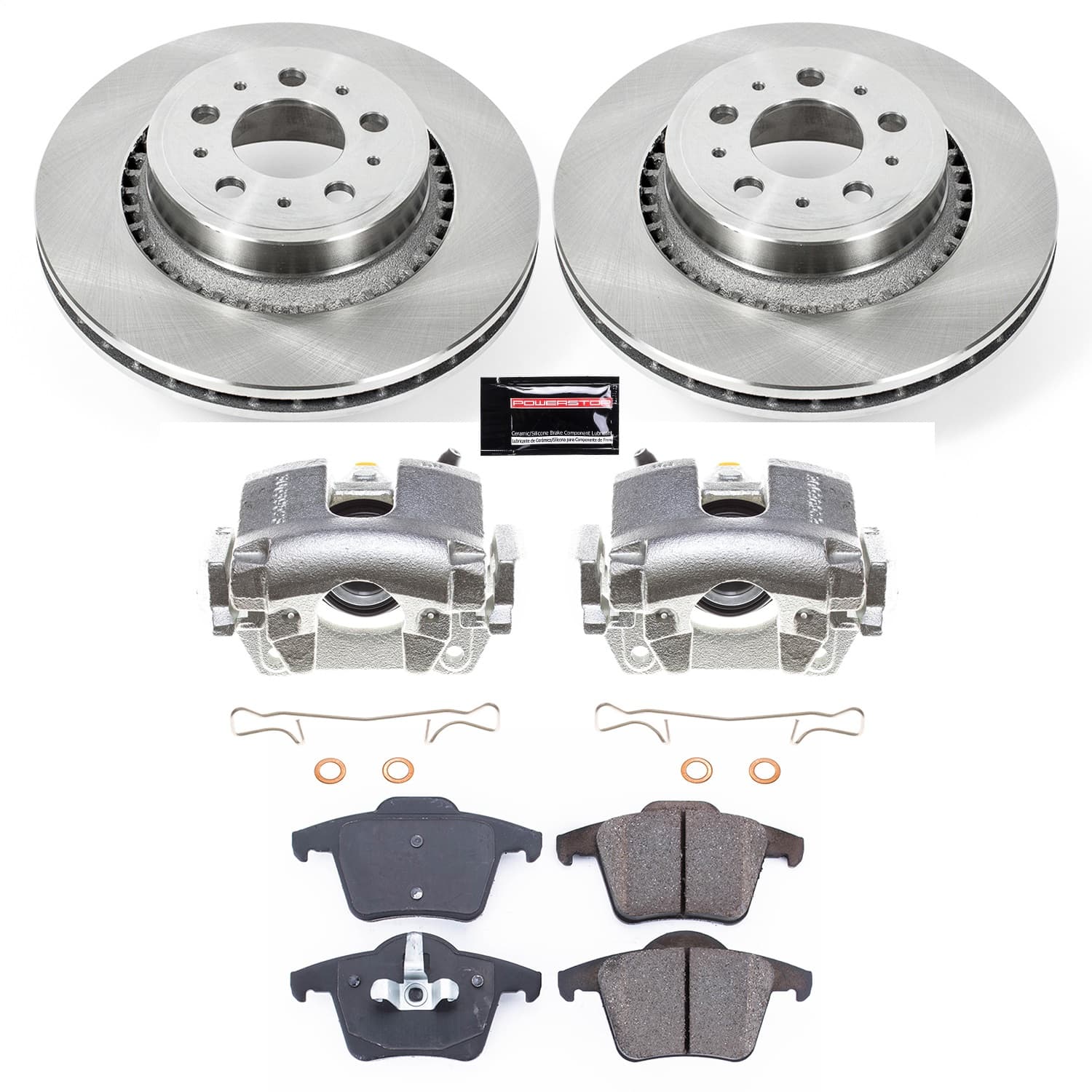 Power Stop - KCOE3039 - Rear - Disc Brake Pad/Caliper and Rotor Kit image 1